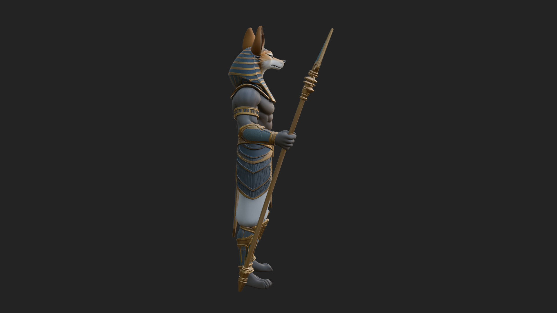 Anubis Egyptian God Statue Design 31 3D Print Model 3D Model