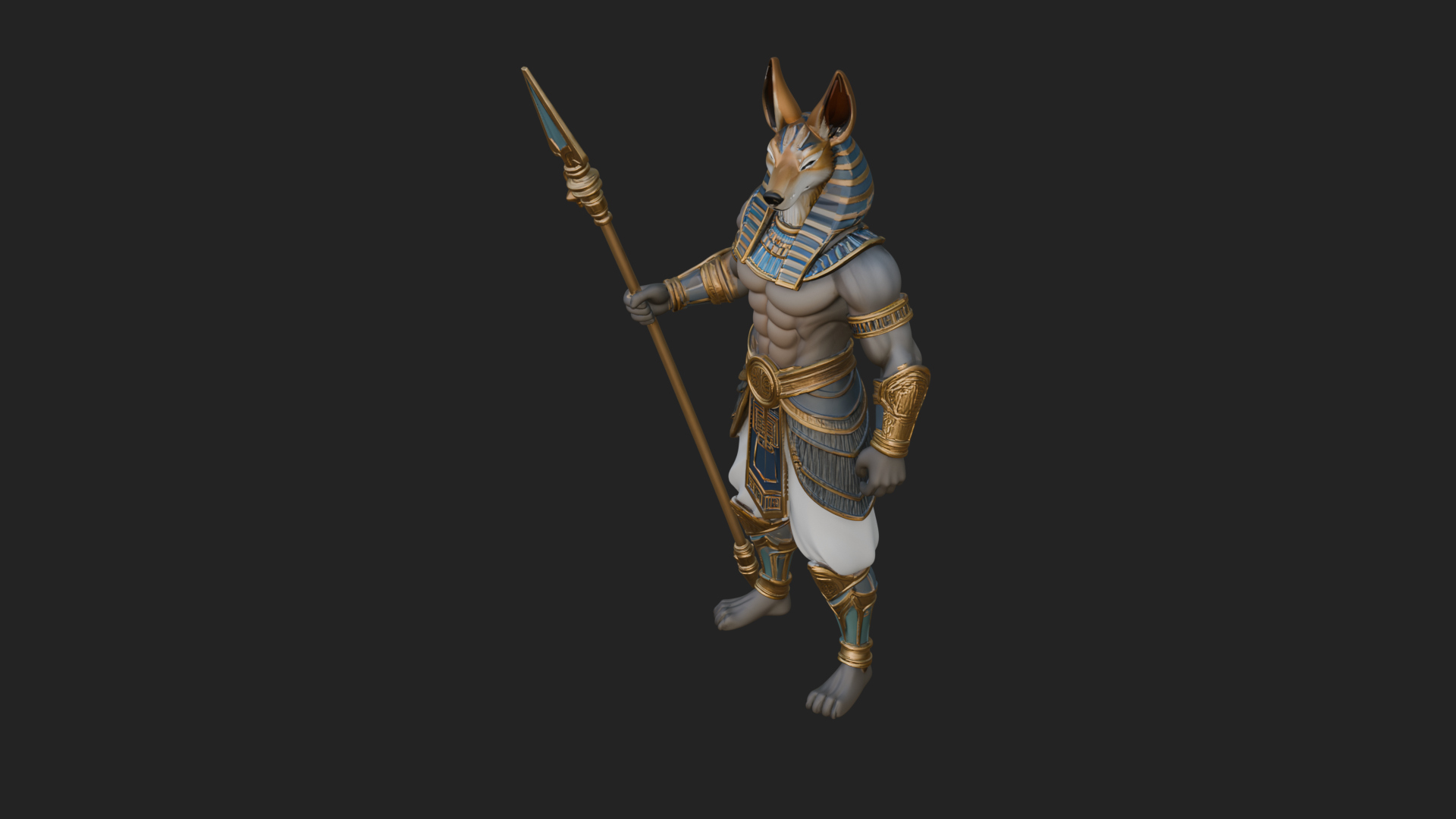 Anubis Egyptian God Statue Design 31 3D Print Model 3D Model
