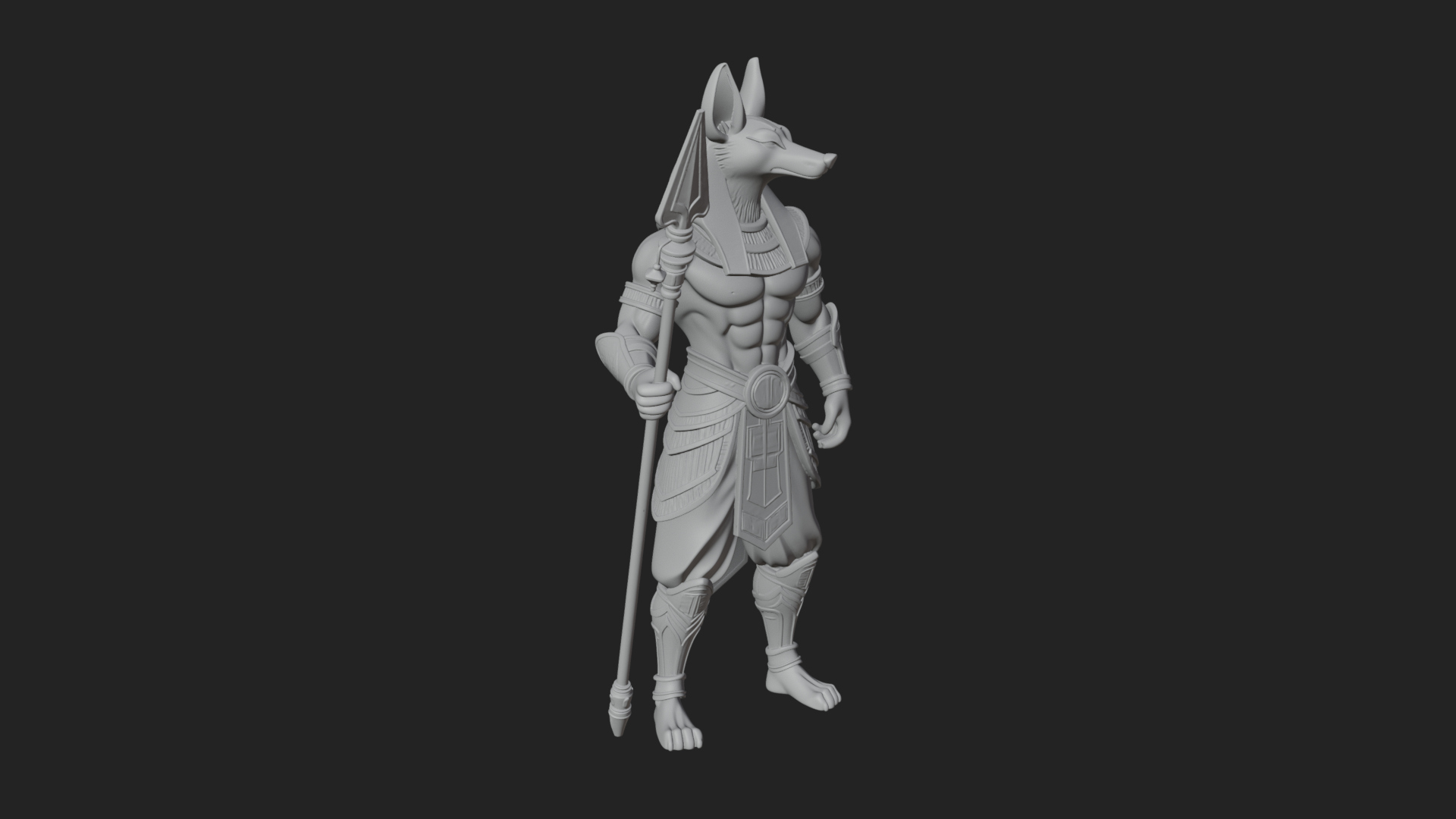 Anubis Egyptian God Statue Design 31 3D Print Model 3D Model