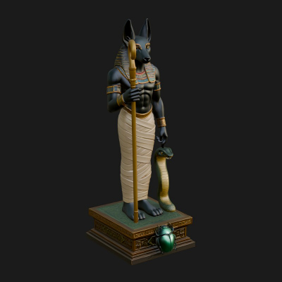 Anubis Egyptian God Statue Design 7 3D Print Model