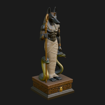 Anubis Egyptian God Statue Design 8 3D Print Model 3D Model