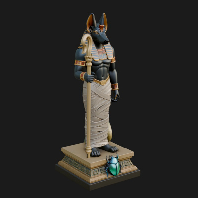 Anubis Egyptian God Statue Design 9 3D Print Model