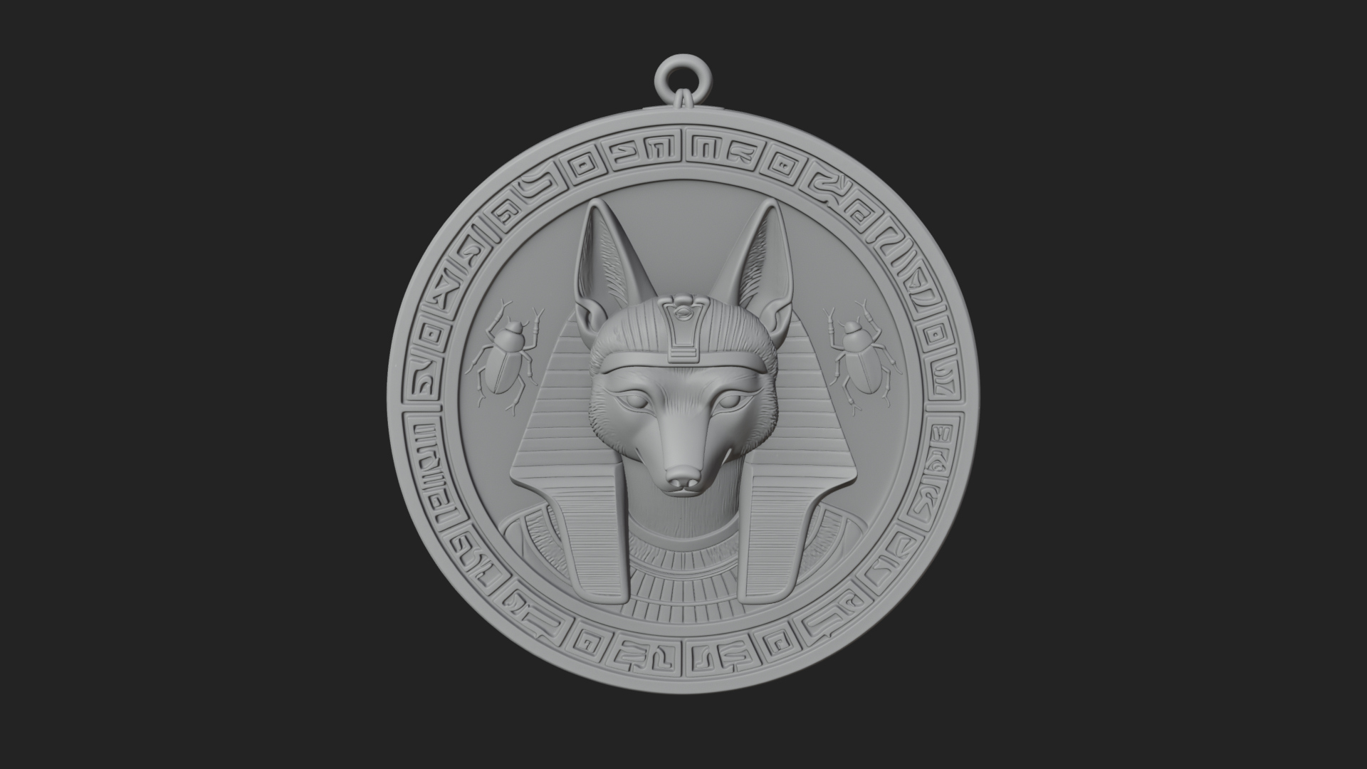 Anubis Head Oval Relief Plaque Design 1 3D Print Model 3D Model