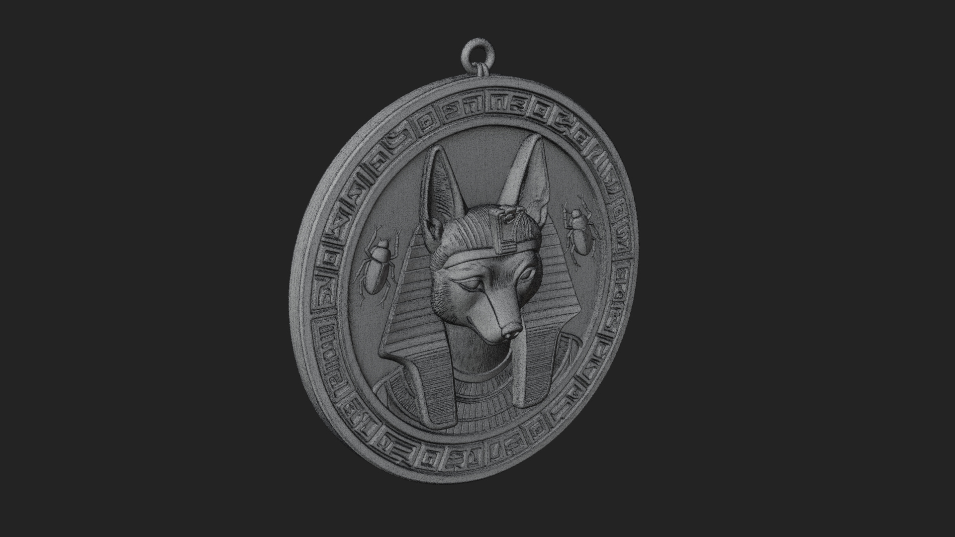 Anubis Head Oval Relief Plaque Design 1 3D Print Model 3D Model