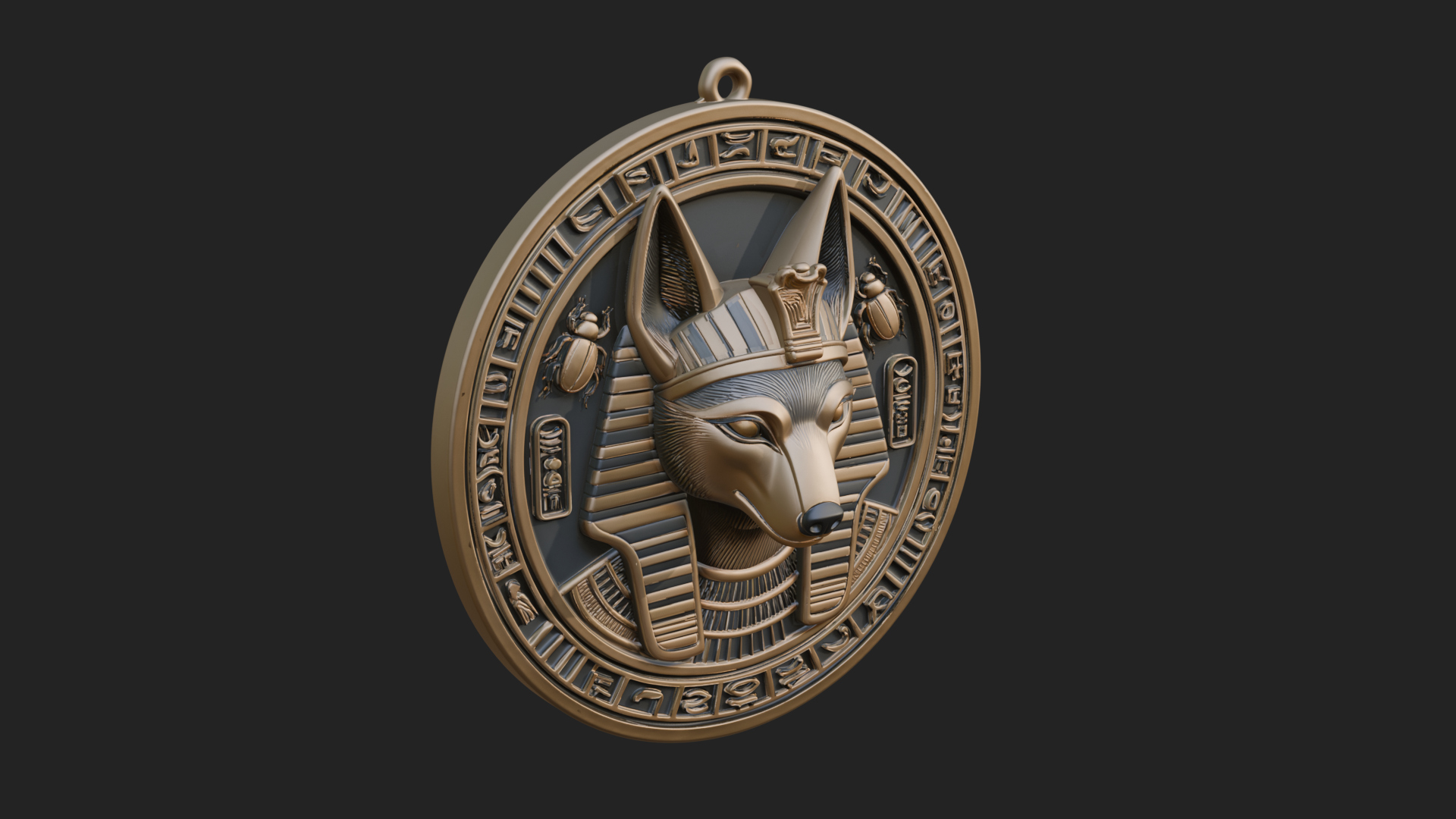 Anubis Head Oval Relief Plaque Design 2 3D Print Model 3D Model