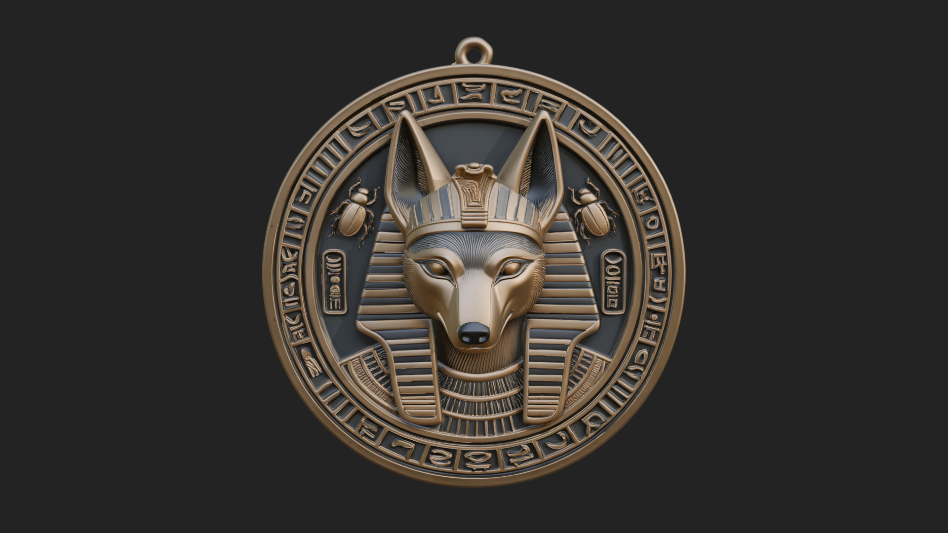 Anubis Head Oval Relief Plaque Design 2 3D Print Model 3D Model