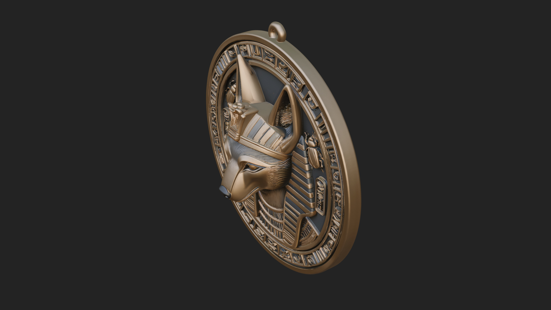 Anubis Head Oval Relief Plaque Design 2 3D Print Model 3D Model