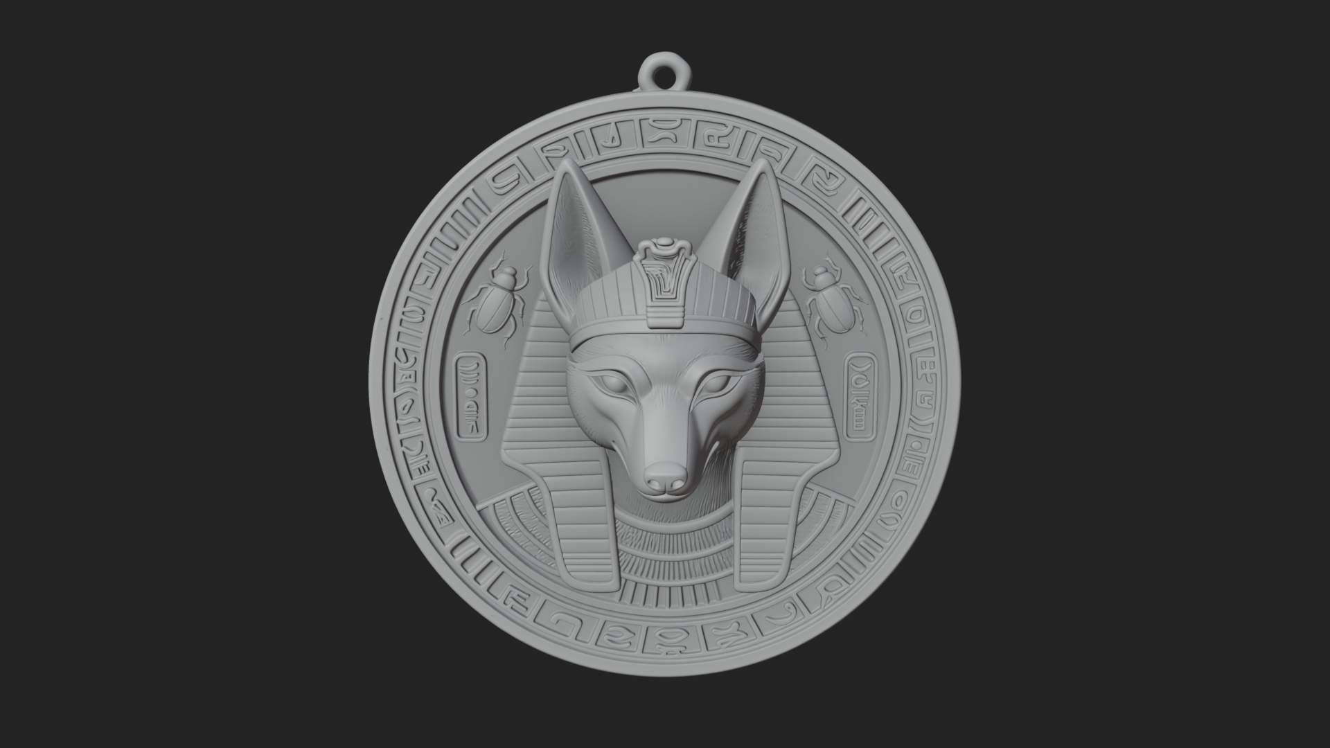 Anubis Head Oval Relief Plaque Design 2 3D Print Model 3D Model