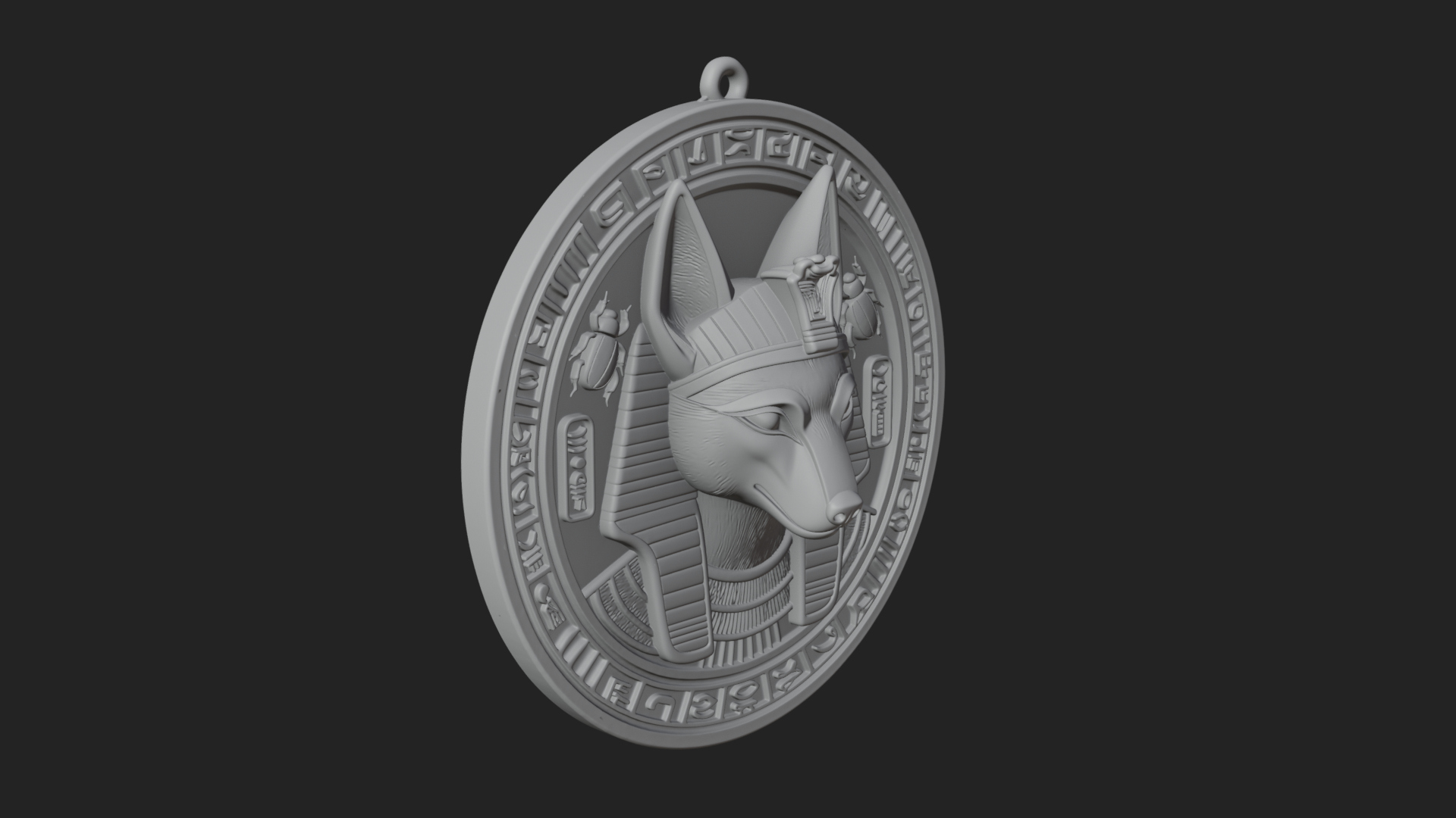 Anubis Head Oval Relief Plaque Design 2 3D Print Model 3D Model
