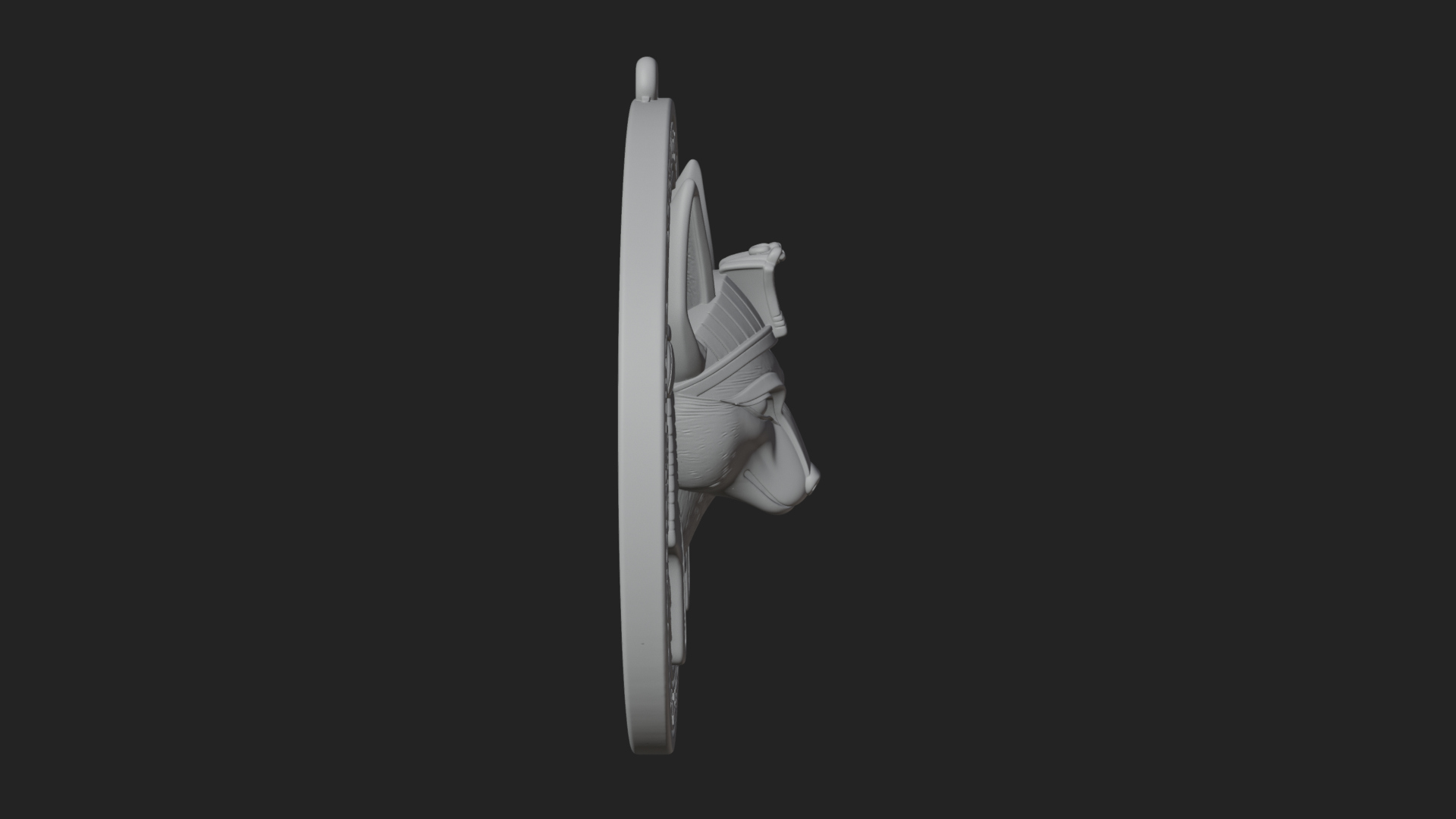 Anubis Head Oval Relief Plaque Design 2 3D Print Model 3D Model