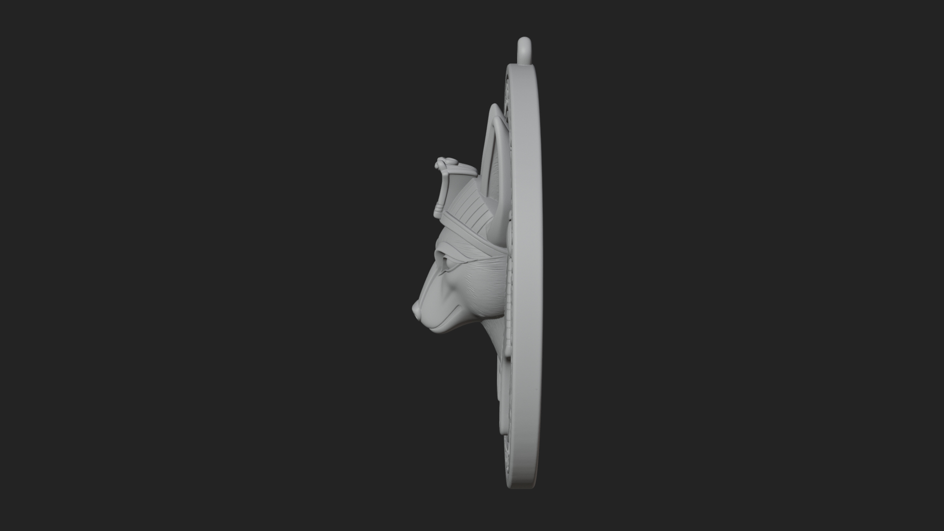 Anubis Head Oval Relief Plaque Design 2 3D Print Model 3D Model