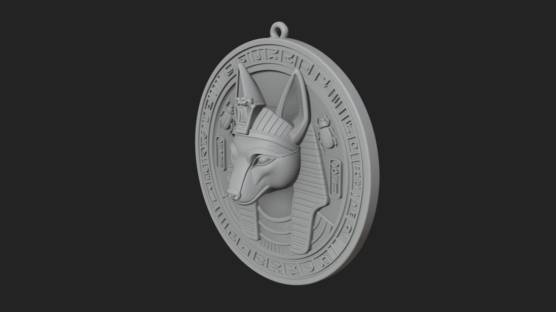 Anubis Head Oval Relief Plaque Design 2 3D Print Model 3D Model