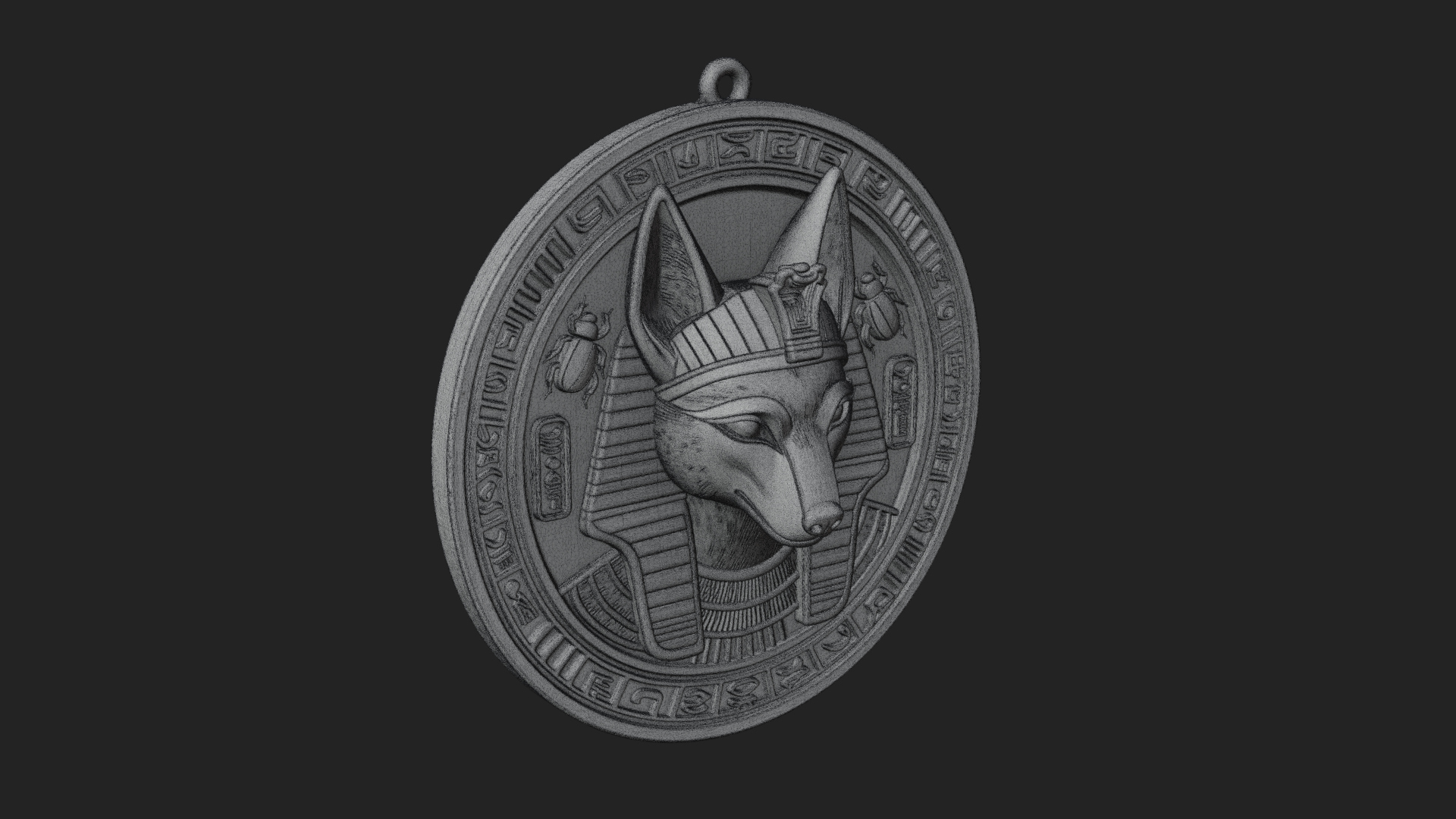 Anubis Head Oval Relief Plaque Design 2 3D Print Model 3D Model