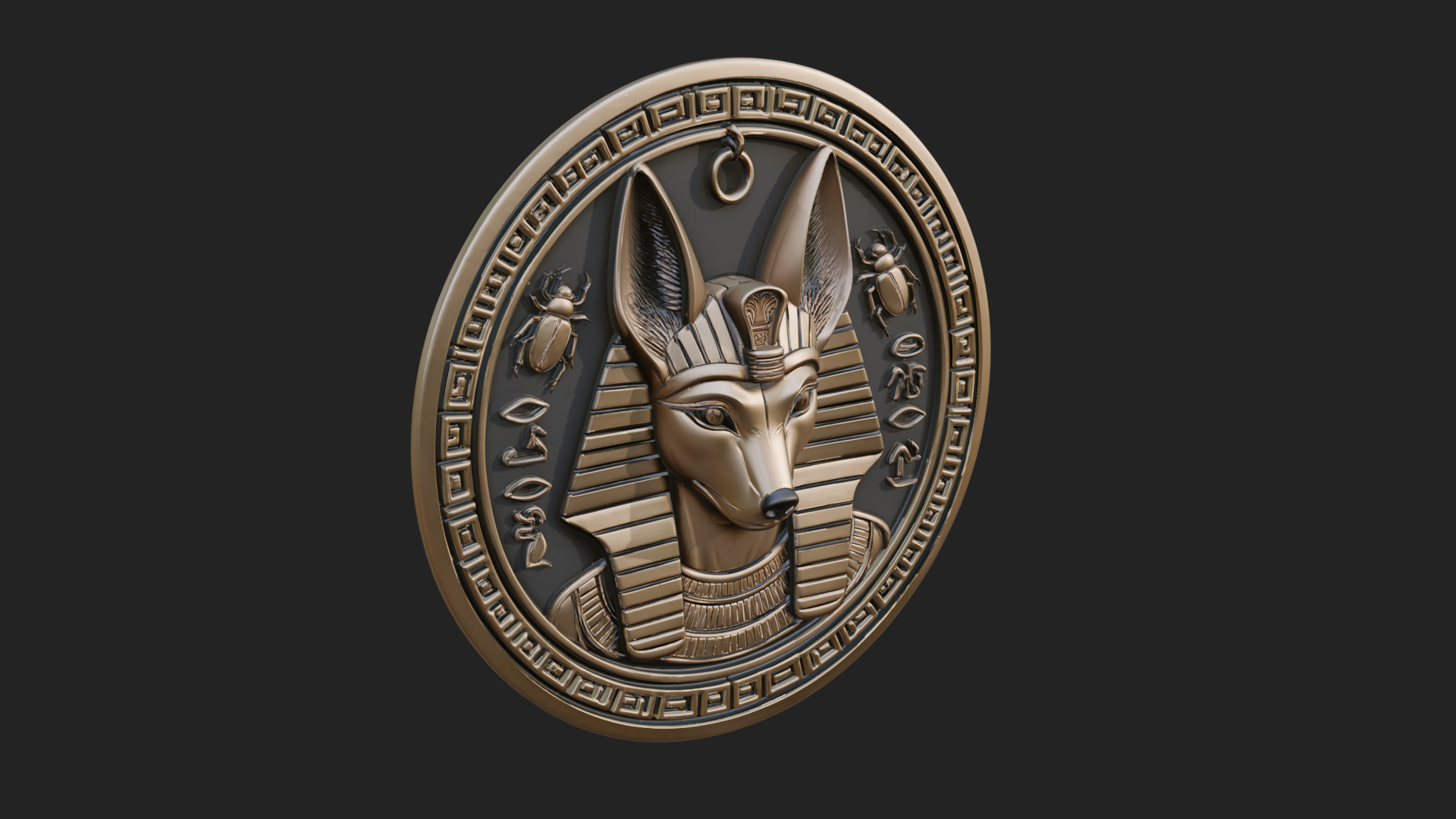 Anubis Head Oval Relief Plaque Design 3 3D Print Model 3D Model