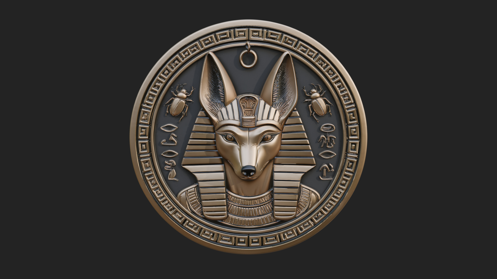 Anubis Head Oval Relief Plaque Design 3 3D Print Model 3D Model