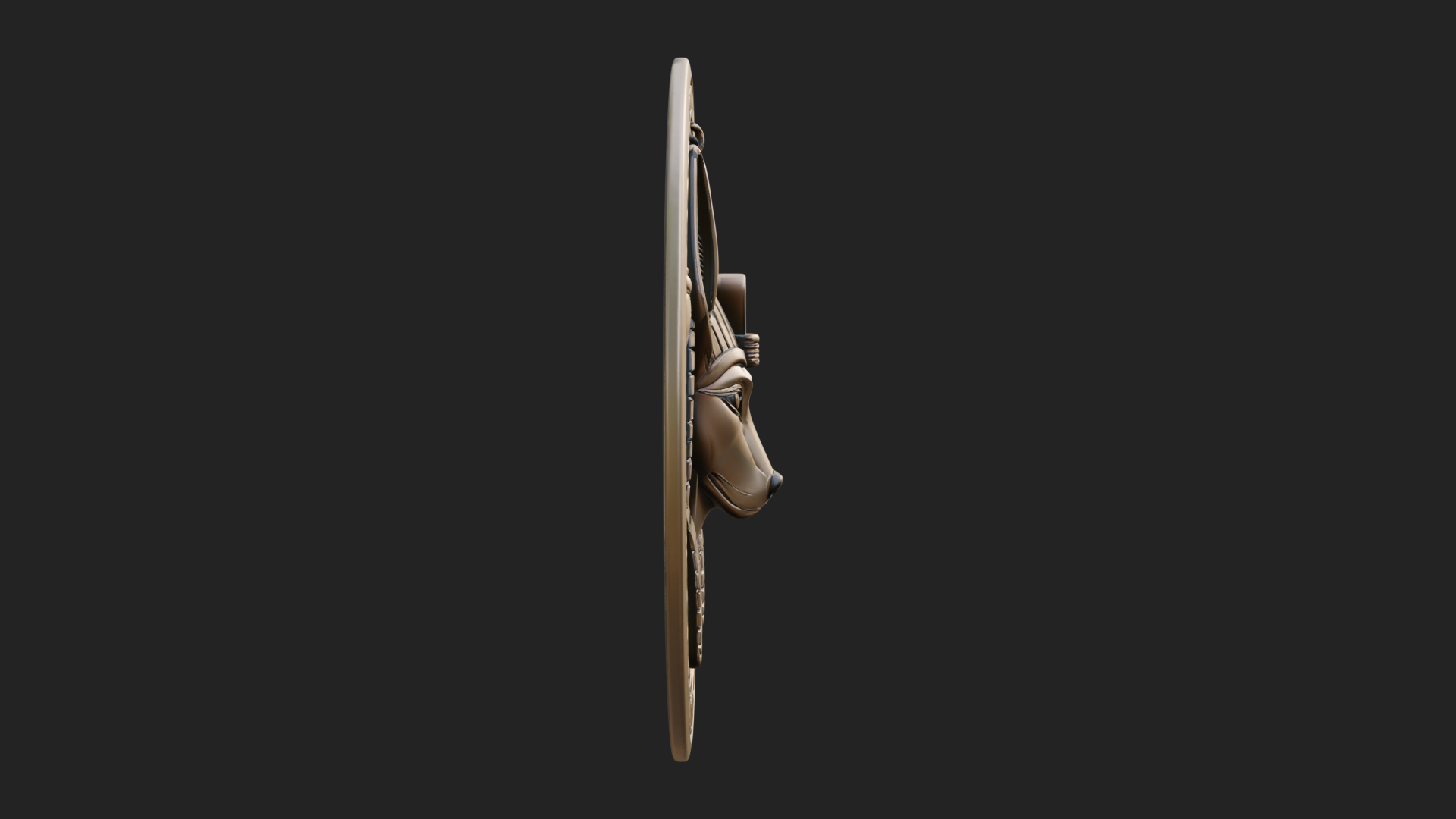 Anubis Head Oval Relief Plaque Design 3 3D Print Model 3D Model