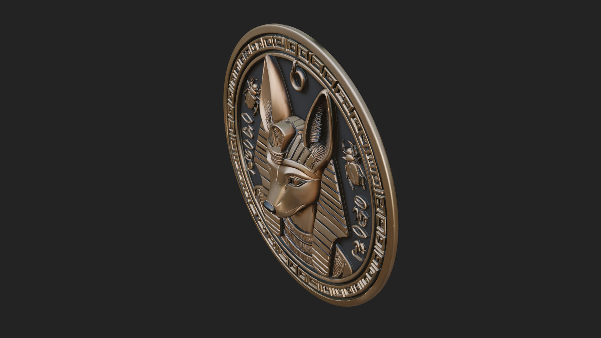 Anubis Head Oval Relief Plaque Design 3 3D Print Model 3D Model