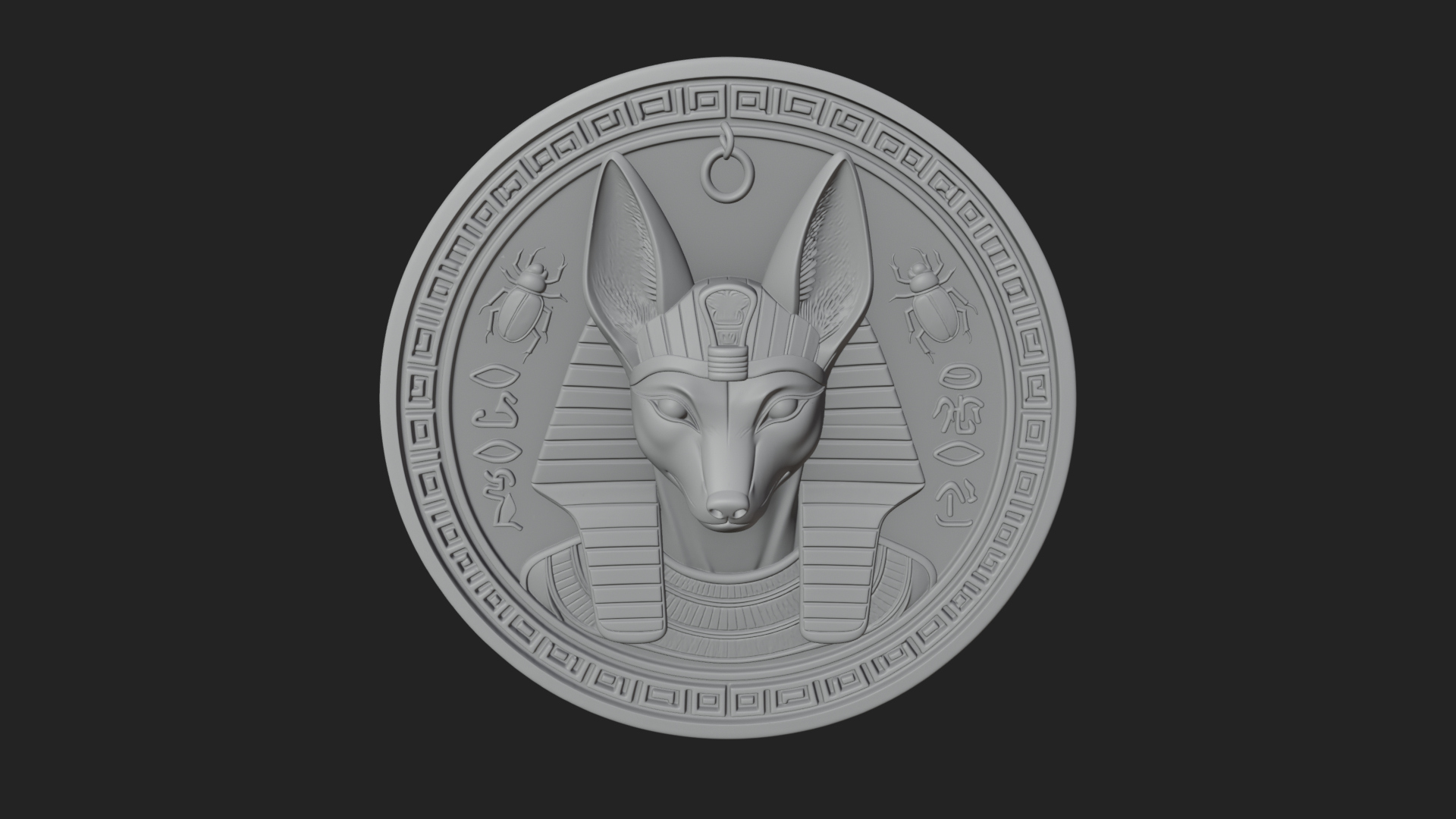 Anubis Head Oval Relief Plaque Design 3 3D Print Model 3D Model