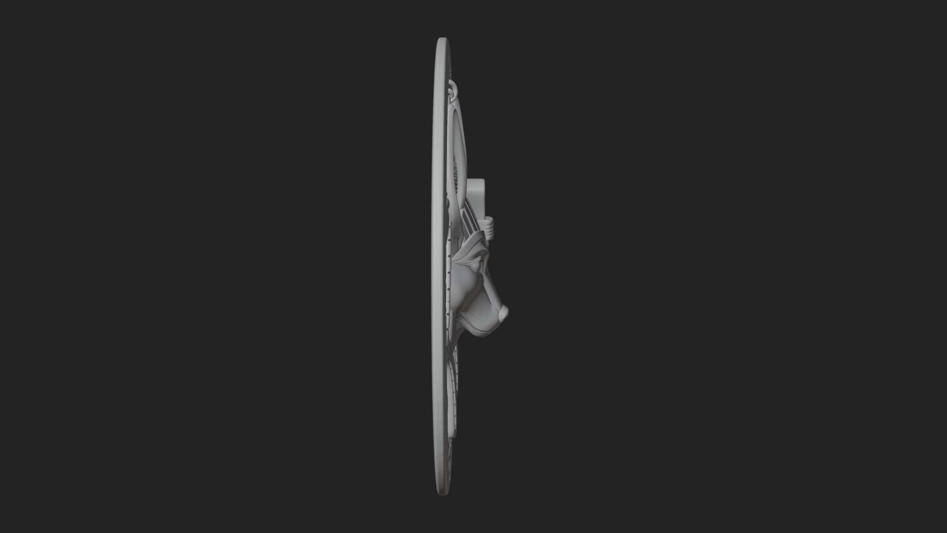 Anubis Head Oval Relief Plaque Design 3 3D Print Model 3D Model
