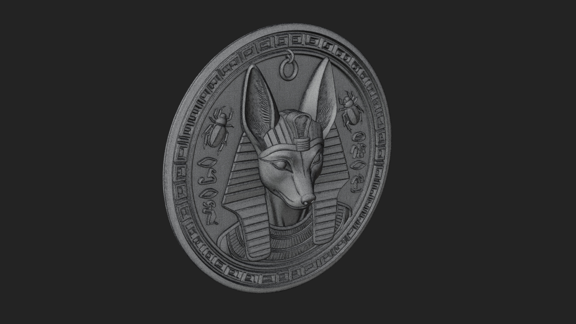Anubis Head Oval Relief Plaque Design 3 3D Print Model 3D Model