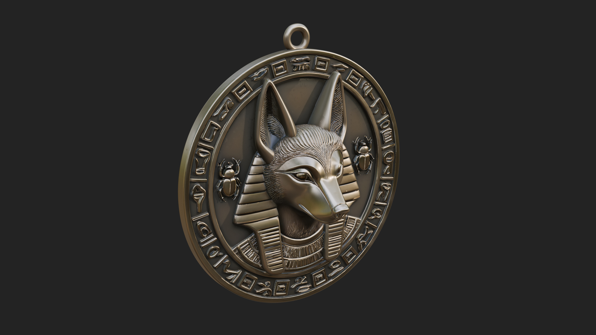 Anubis Head Oval Relief Plaque Design 4 3D Print Model 3D Model