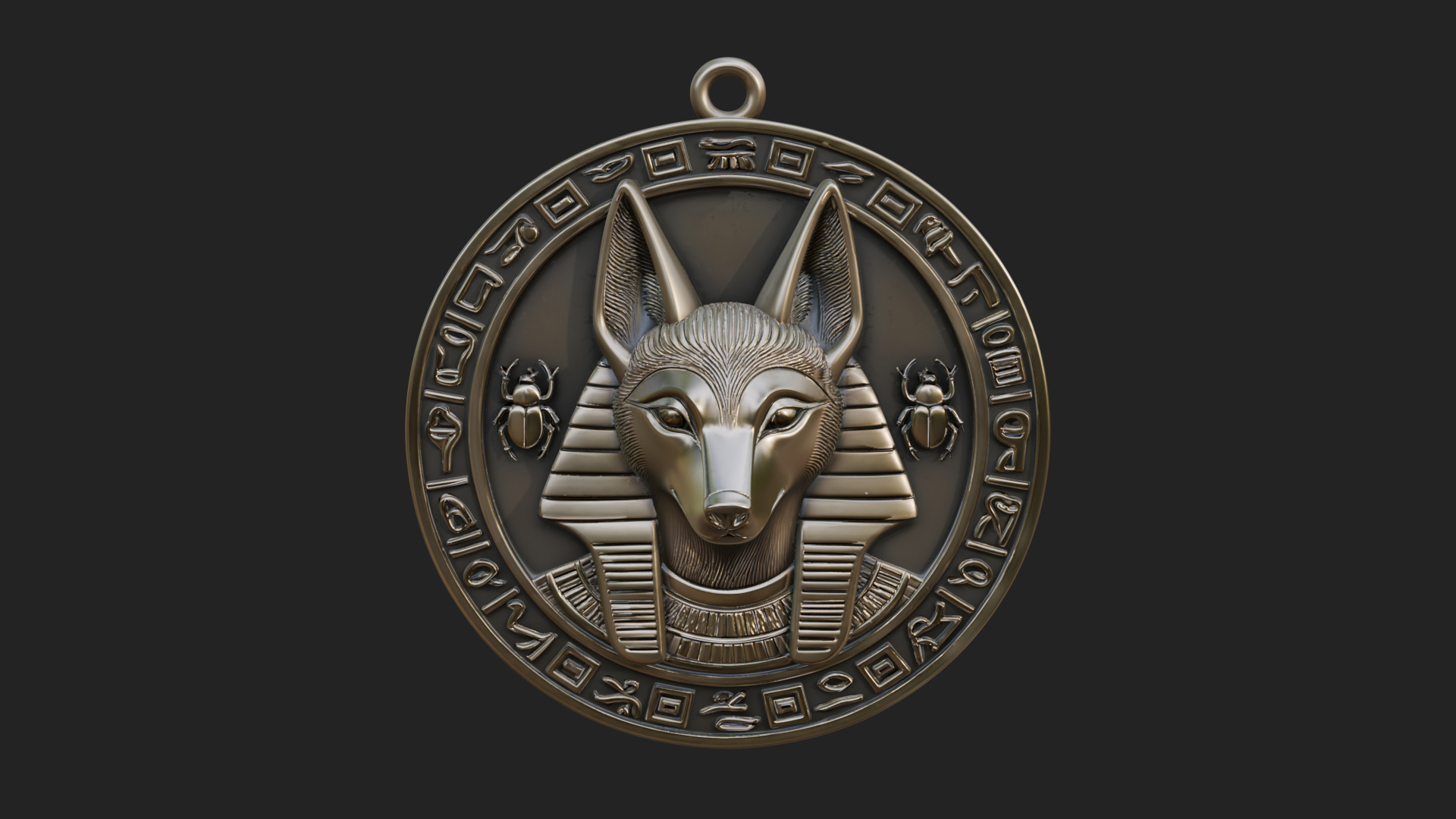 Anubis Head Oval Relief Plaque Design 4 3D Print Model 3D Model