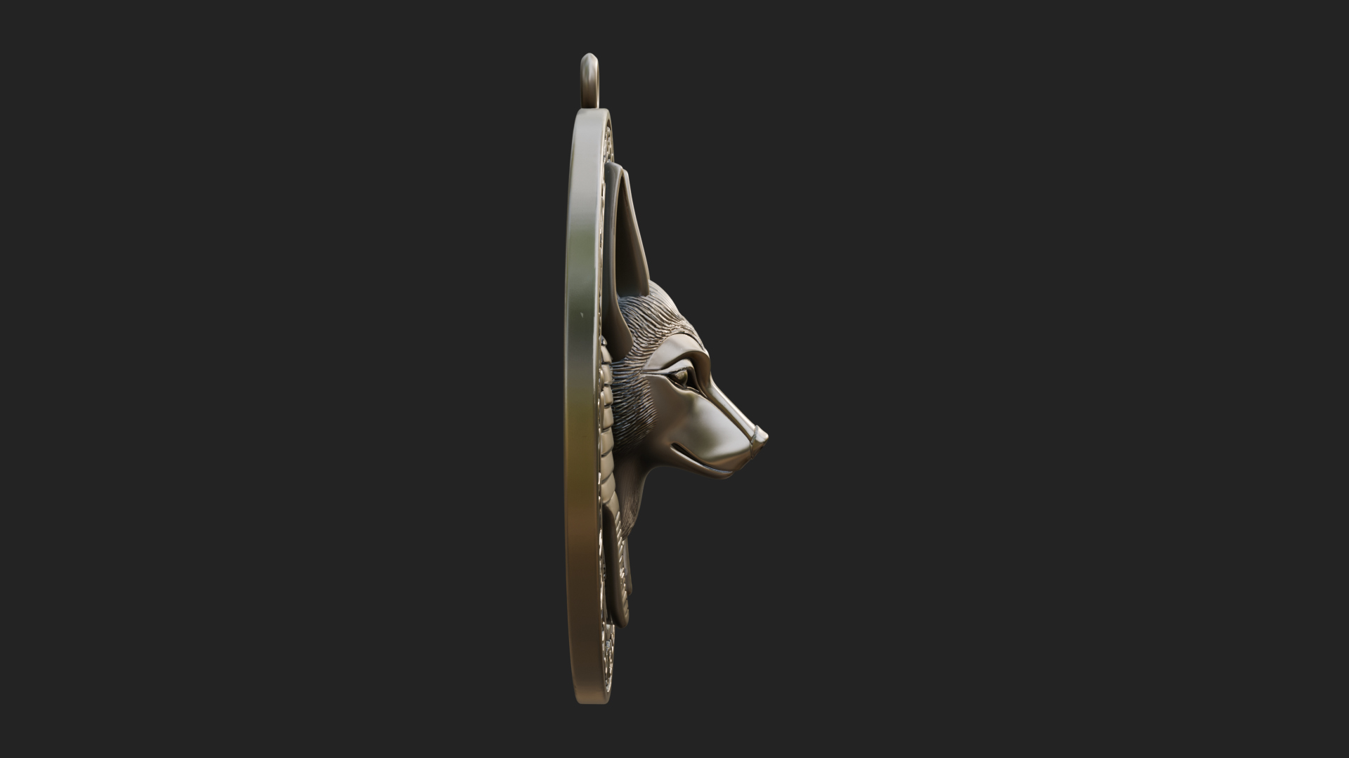 Anubis Head Oval Relief Plaque Design 4 3D Print Model 3D Model