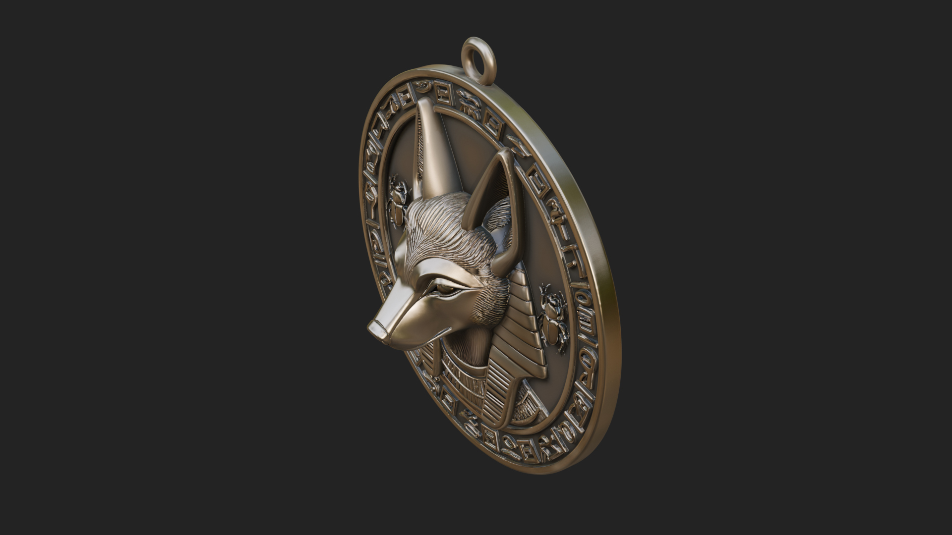 Anubis Head Oval Relief Plaque Design 4 3D Print Model 3D Model
