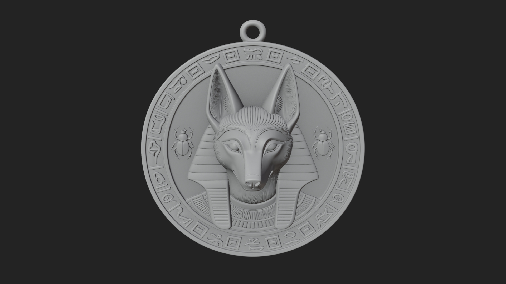 Anubis Head Oval Relief Plaque Design 4 3D Print Model 3D Model