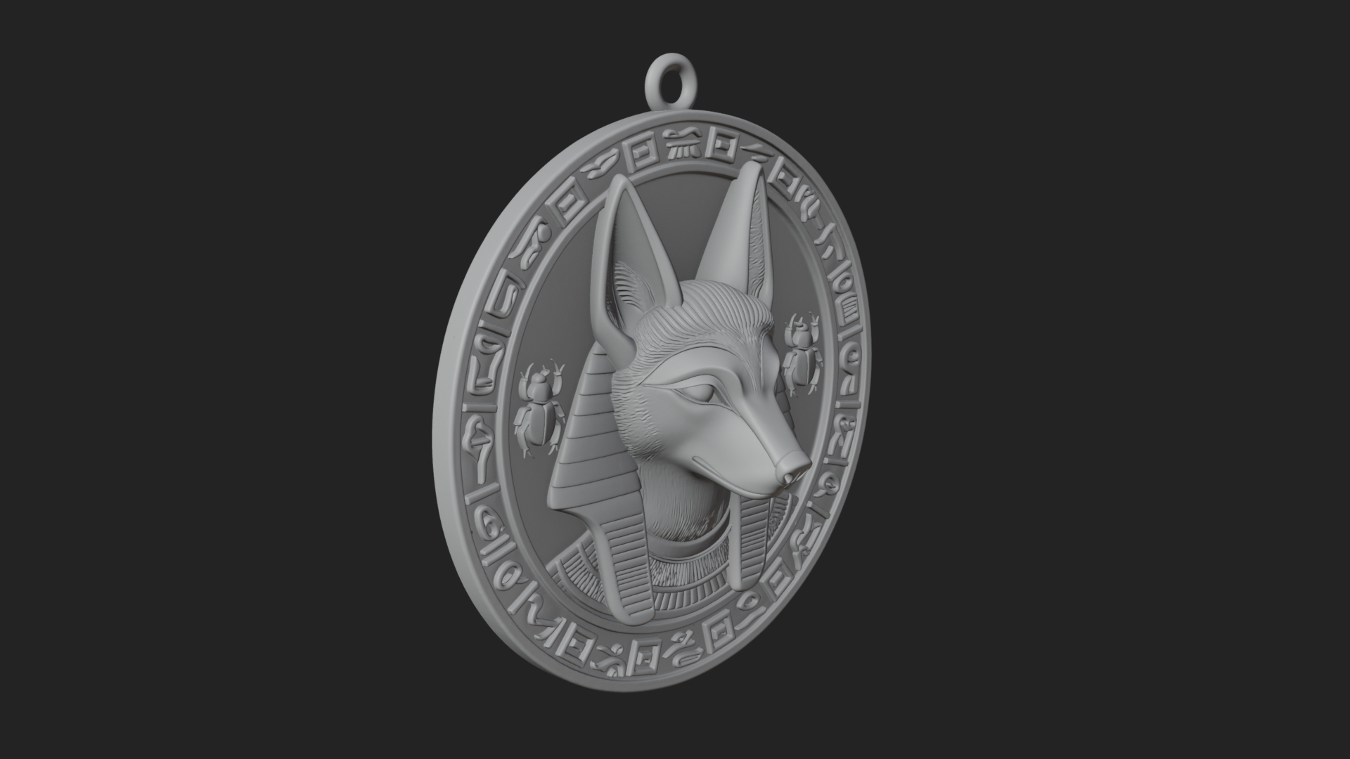 Anubis Head Oval Relief Plaque Design 4 3D Print Model 3D Model
