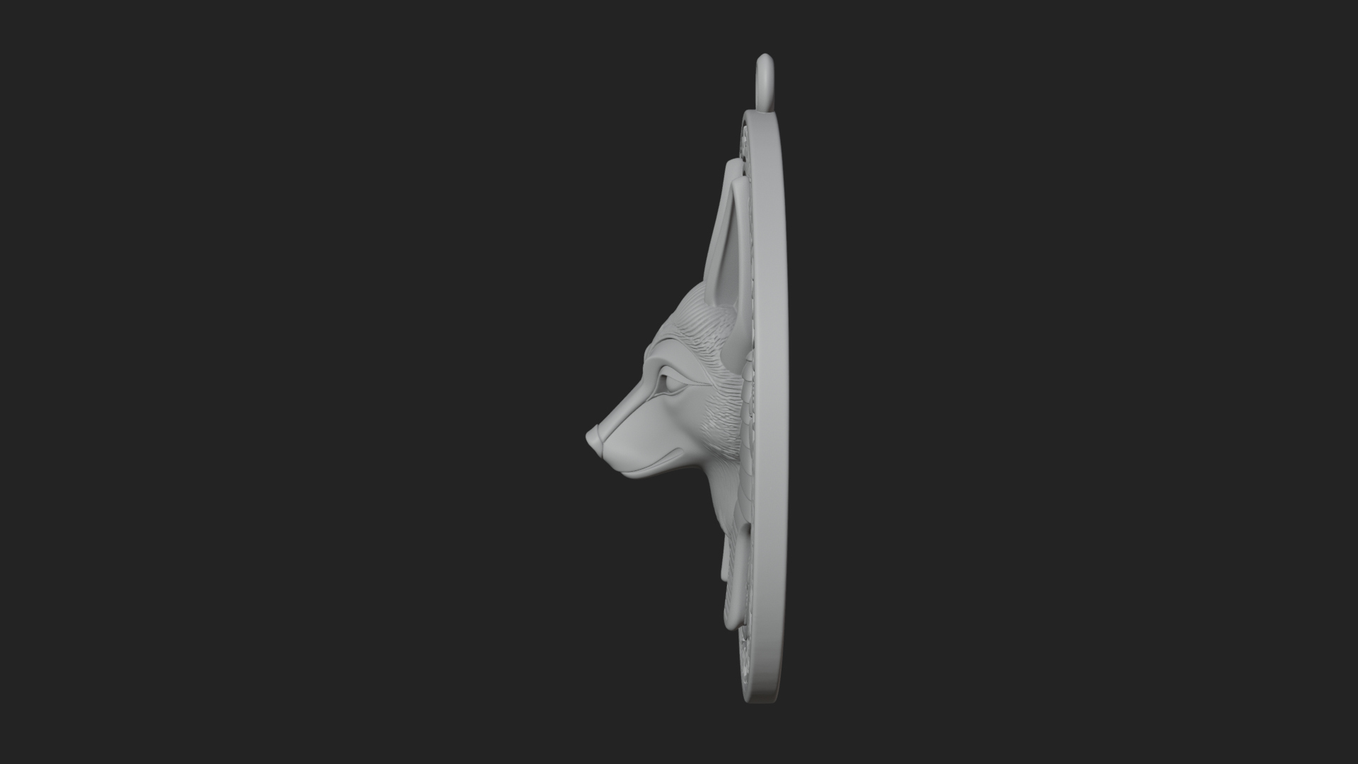 Anubis Head Oval Relief Plaque Design 4 3D Print Model 3D Model
