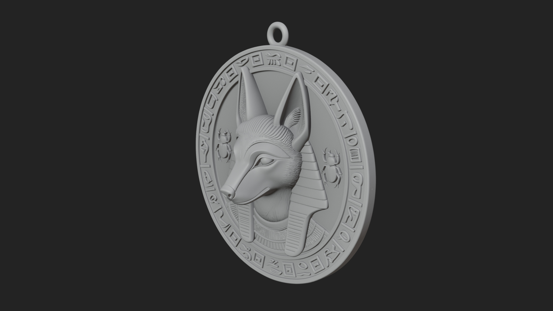 Anubis Head Oval Relief Plaque Design 4 3D Print Model 3D Model