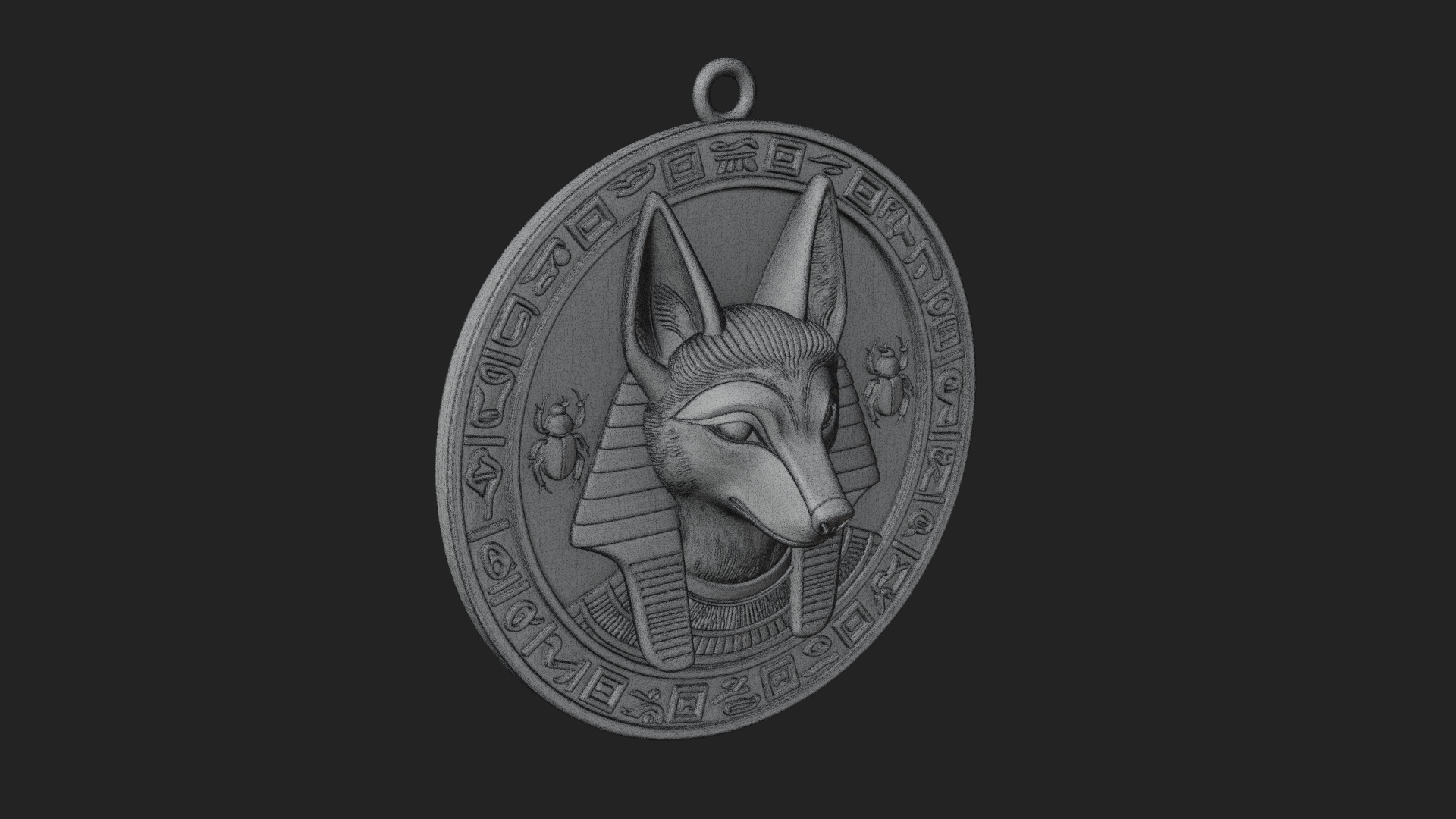Anubis Head Oval Relief Plaque Design 4 3D Print Model 3D Model