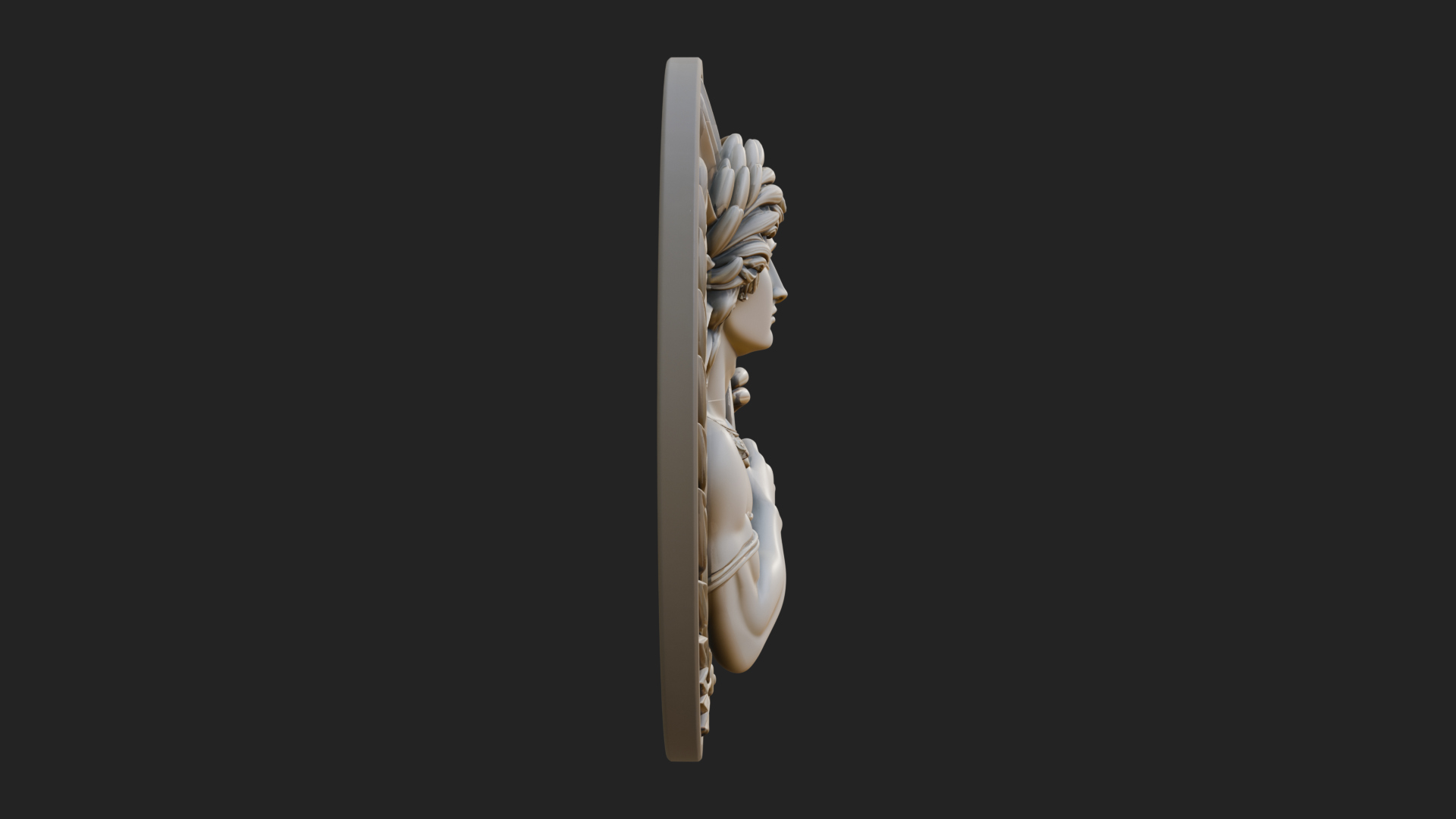 Apollo with Lyre Oval Plaque Design 1 3D Print Model 3D Model