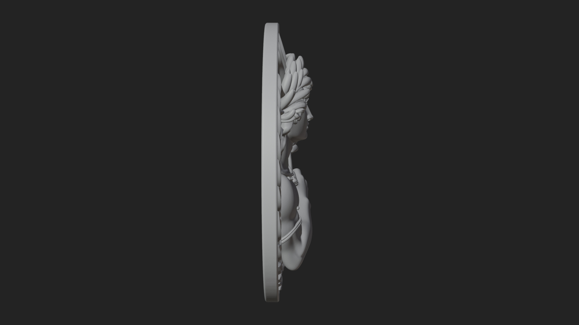 Apollo with Lyre Oval Plaque Design 1 3D Print Model 3D Model