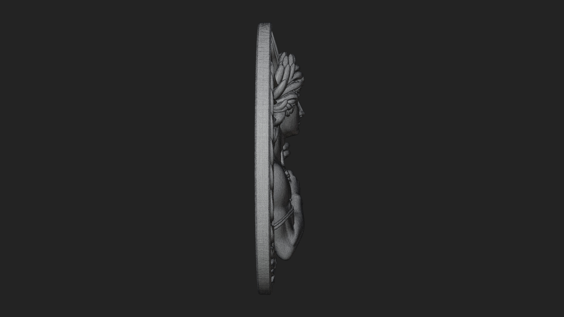 Apollo with Lyre Oval Plaque Design 1 3D Print Model 3D Model