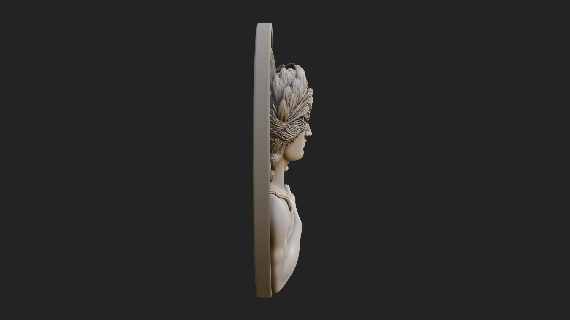 Apollo with Lyre Oval Plaque Design 2 3D Print Model 3D Model