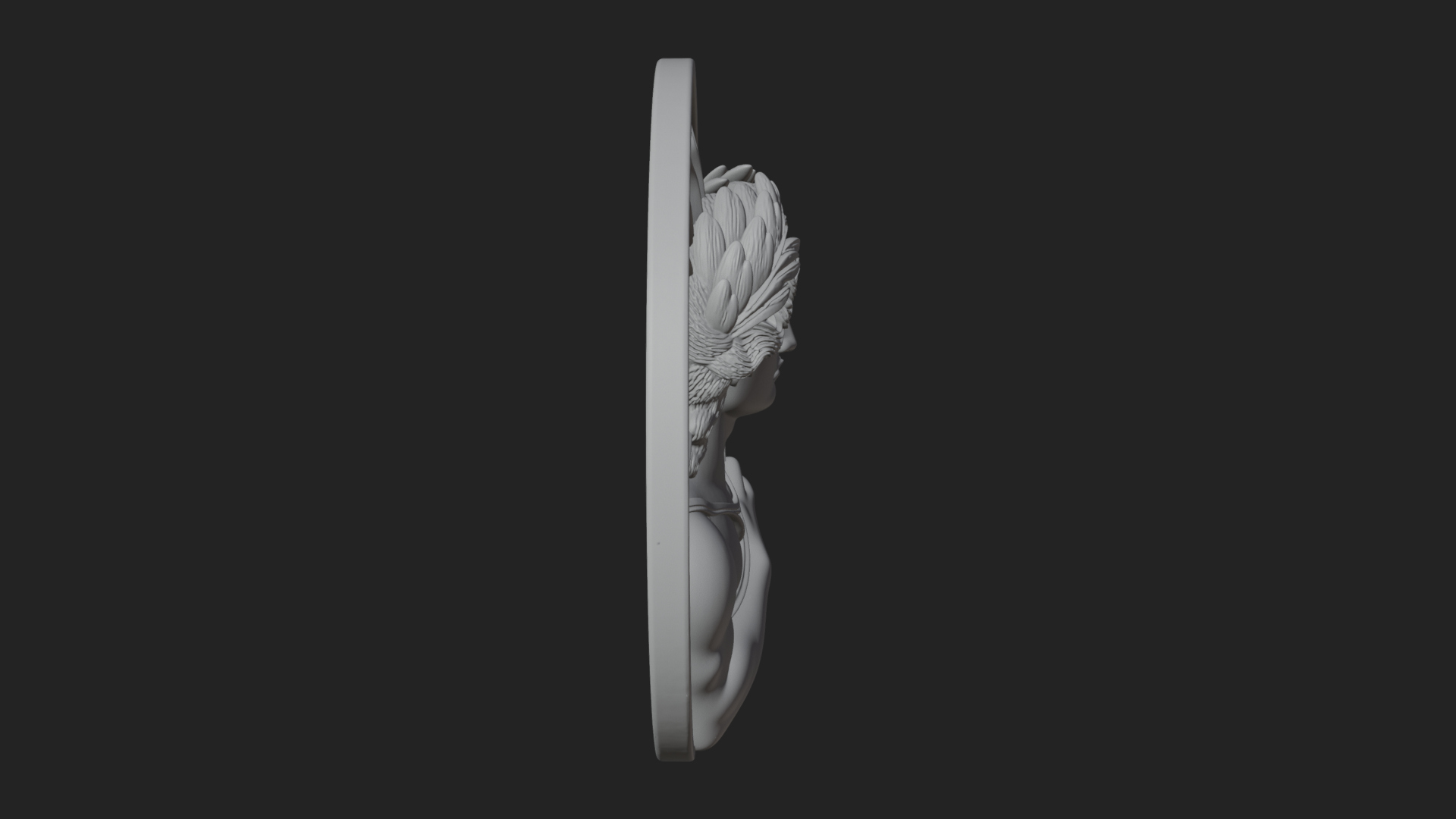 Apollo with Lyre Oval Plaque Design 2 3D Print Model 3D Model