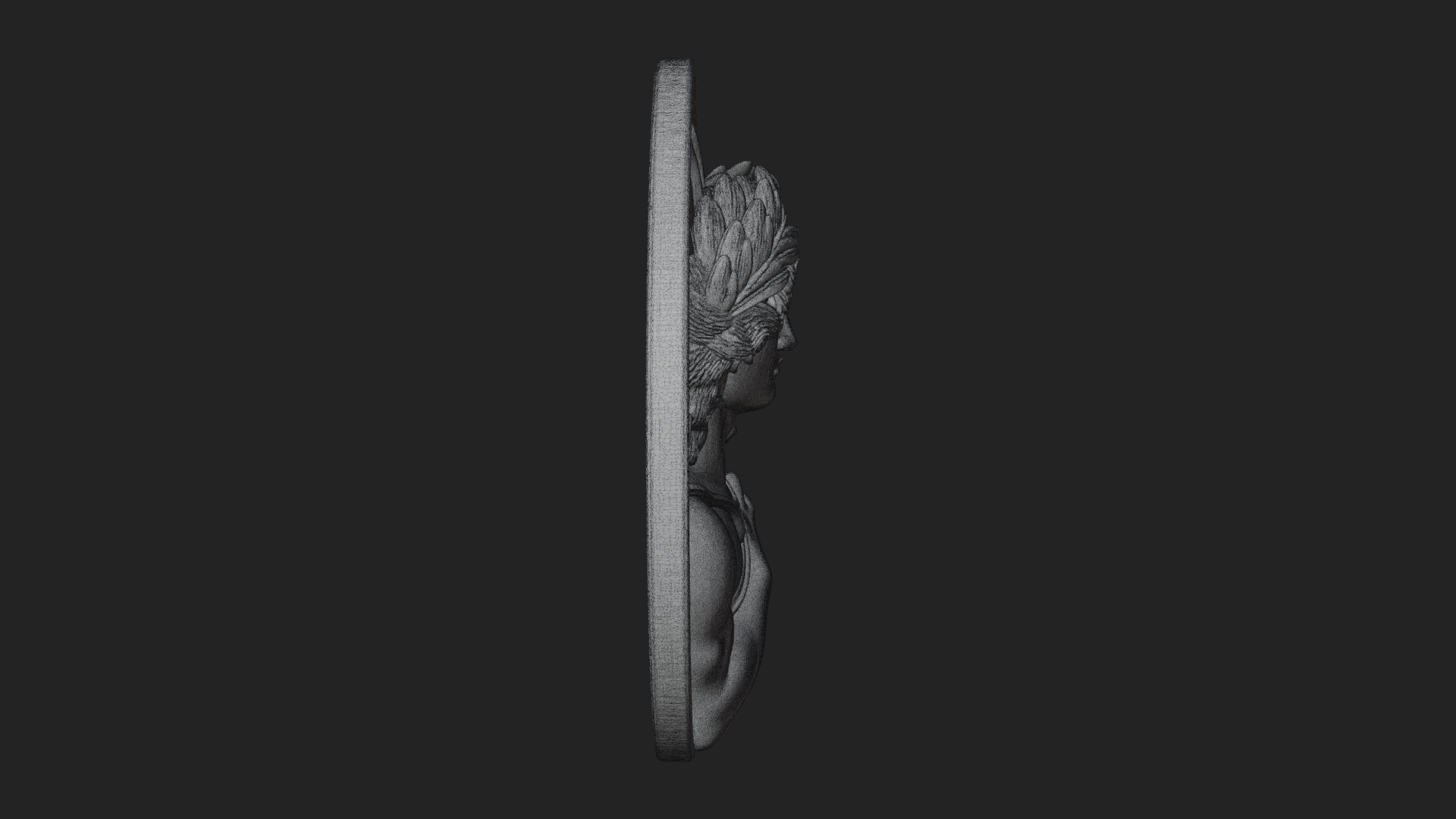 Apollo with Lyre Oval Plaque Design 2 3D Print Model 3D Model