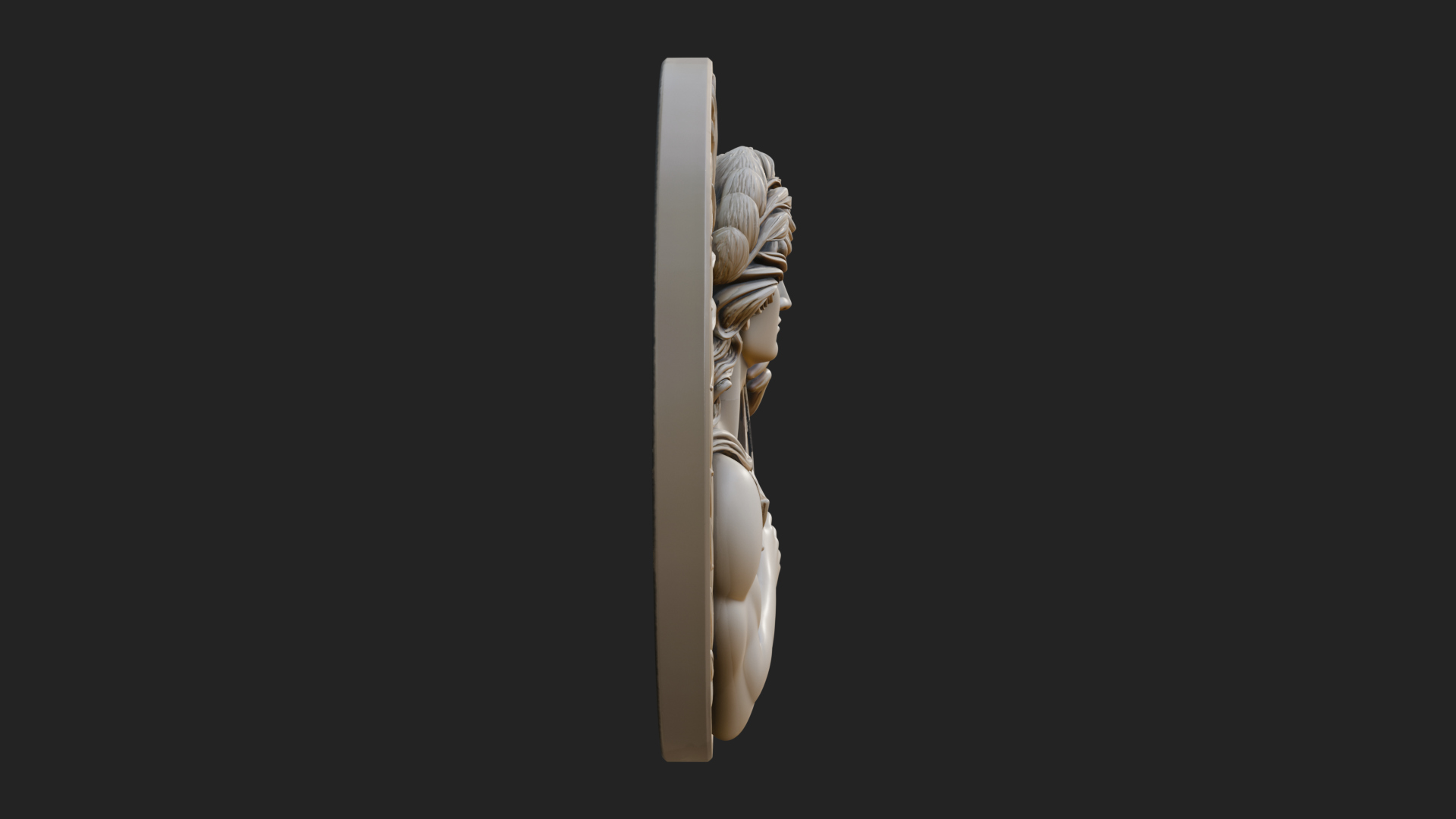Apollo with Lyre Oval Plaque Design 3 3D Print Model 3D Model