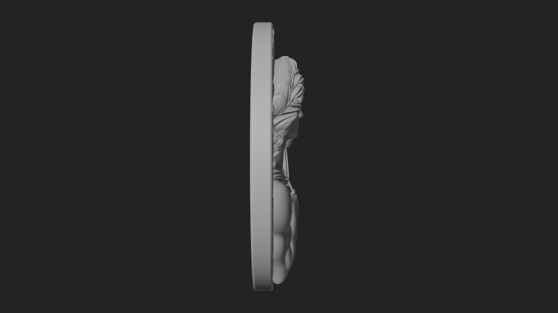 Apollo with Lyre Oval Plaque Design 3 3D Print Model 3D Model