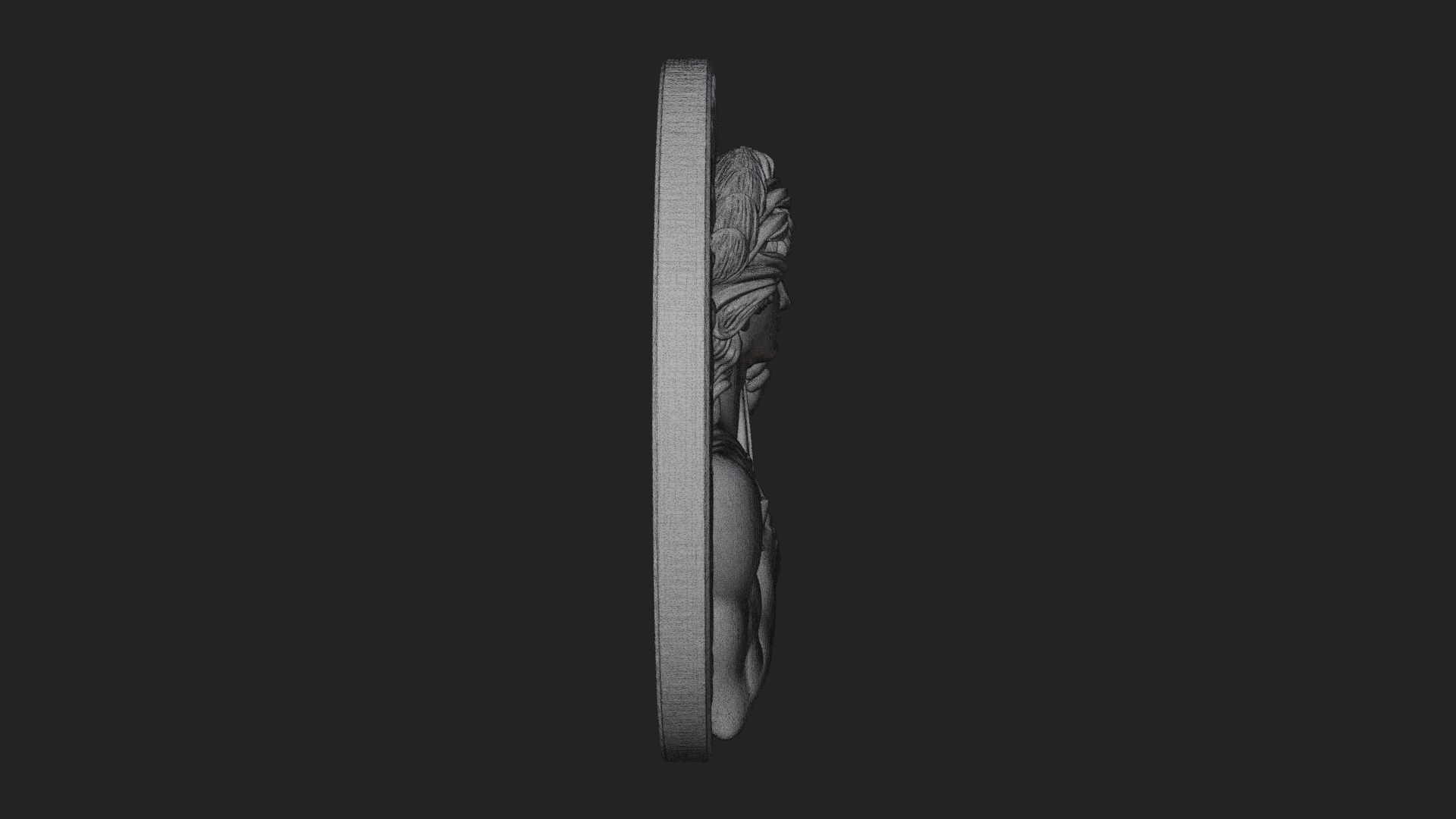 Apollo with Lyre Oval Plaque Design 3 3D Print Model 3D Model