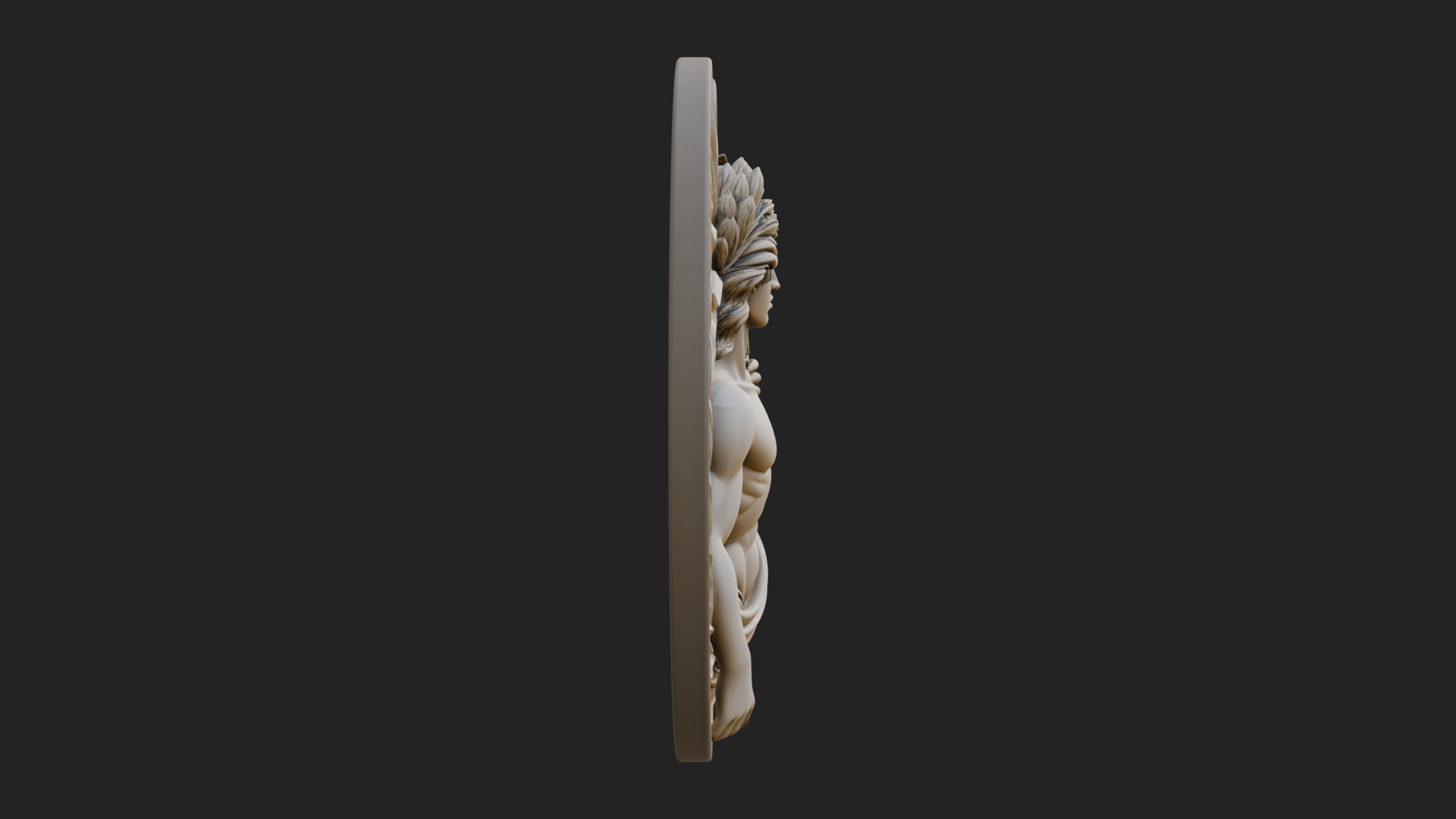 Apollo with Lyre Oval Plaque Design 4 3D Print Model 3D Model