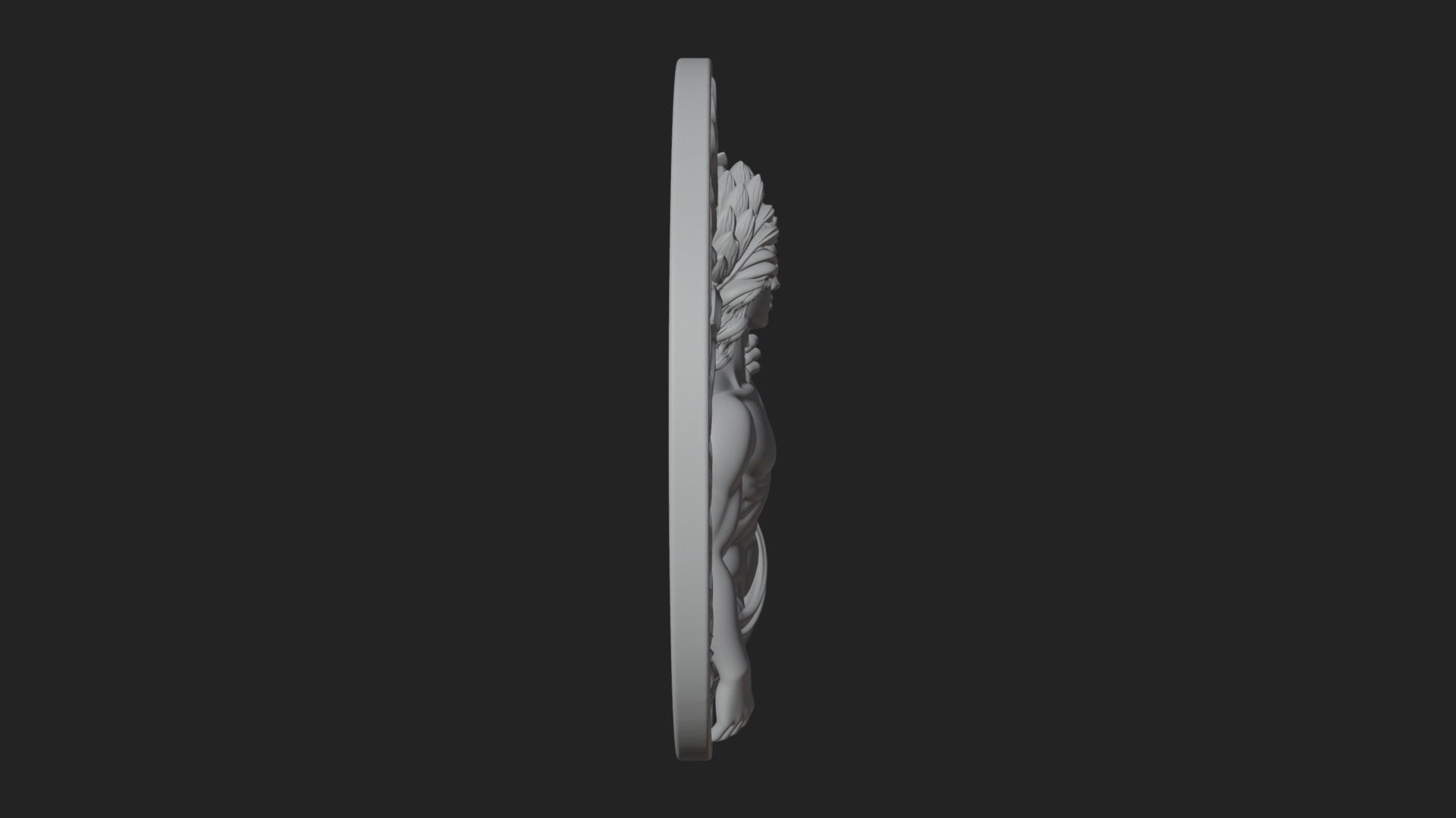 Apollo with Lyre Oval Plaque Design 4 3D Print Model 3D Model