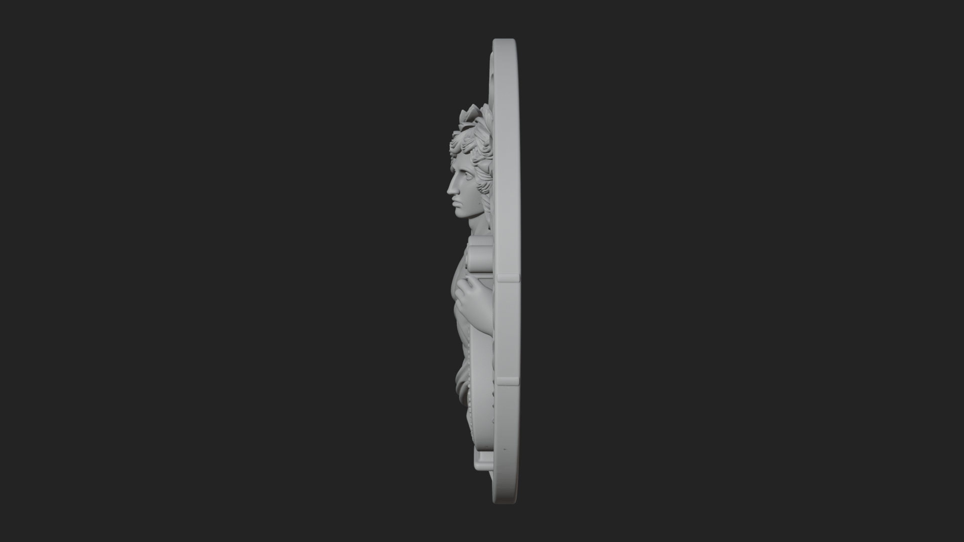 Apollo with Lyre Oval Plaque Design 4 3D Print Model 3D Model