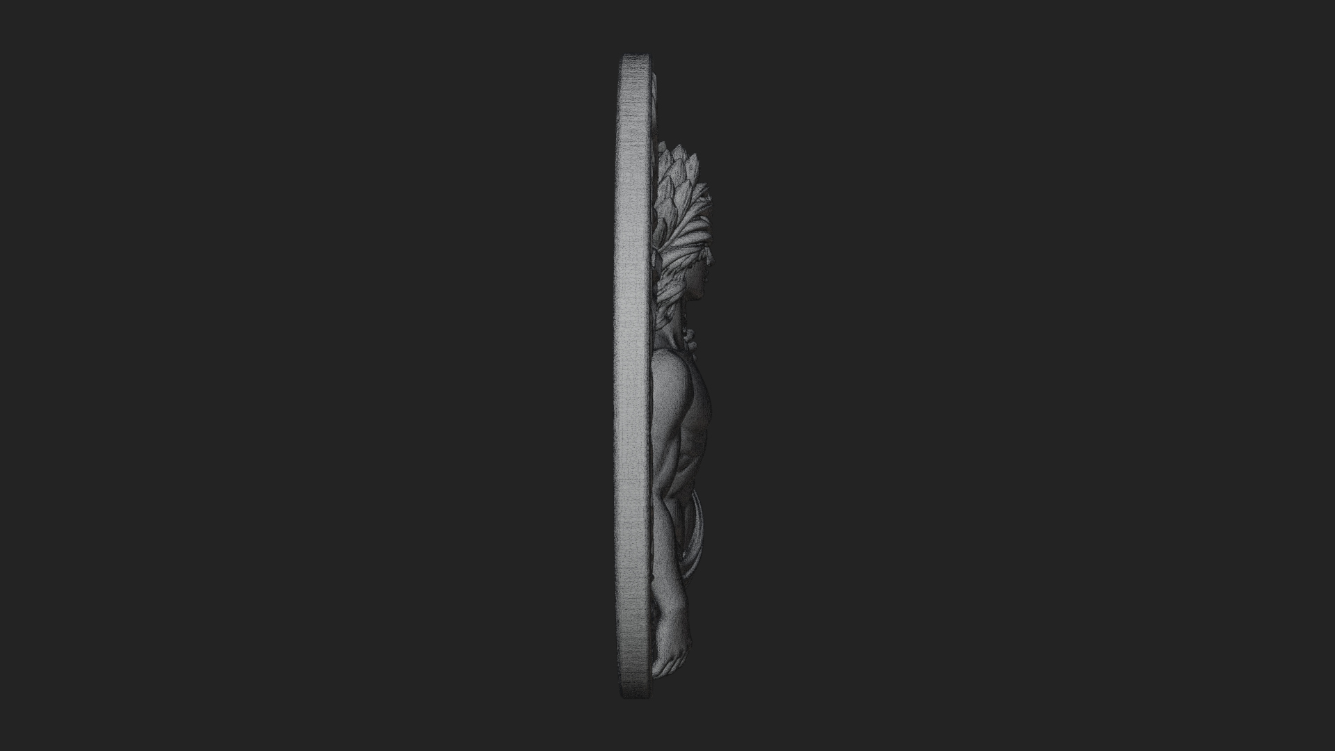 Apollo with Lyre Oval Plaque Design 4 3D Print Model 3D Model