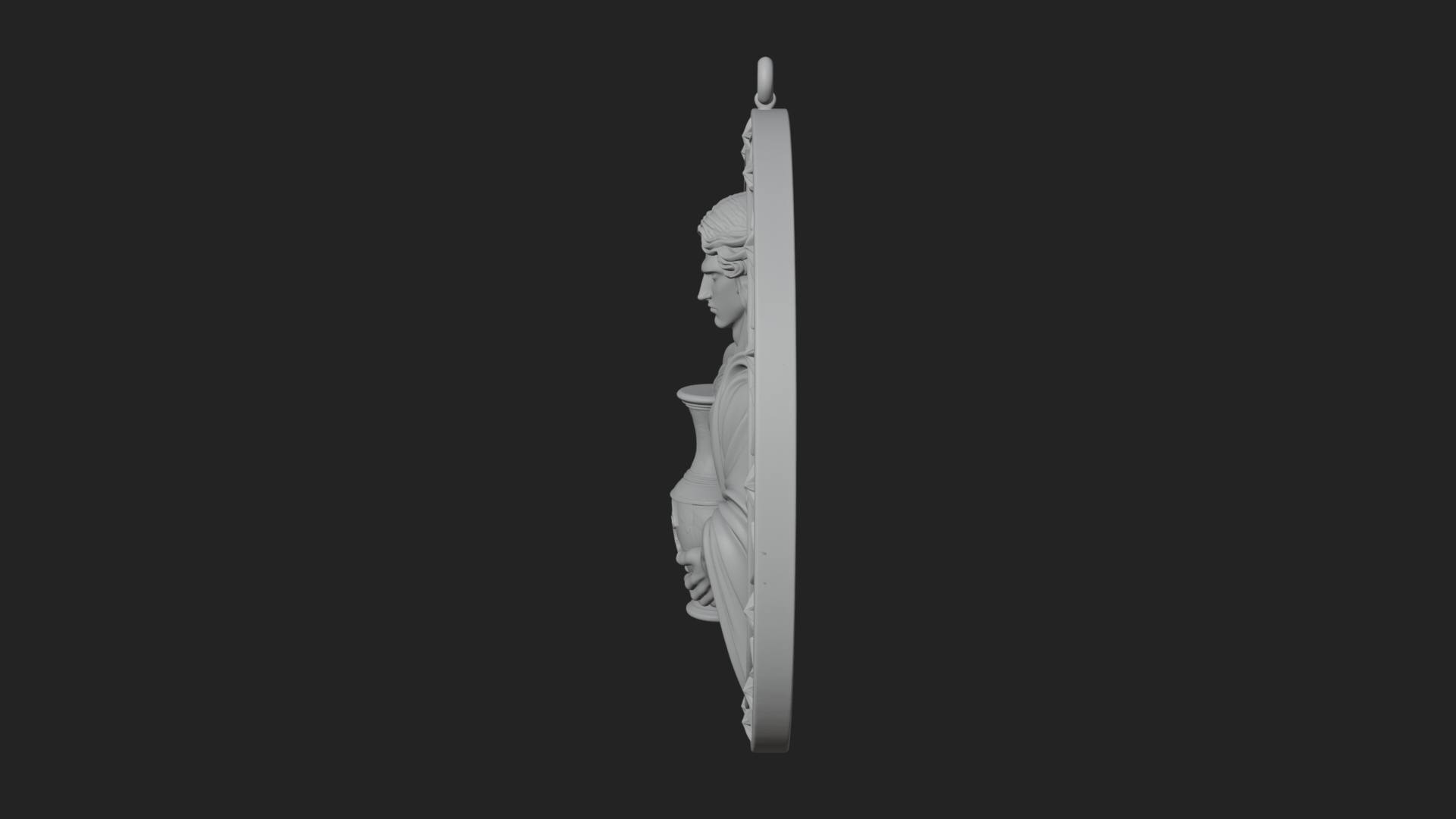 Aquarius Water Bearer Oval Plaque Design 2 3D Print Model 3D Model