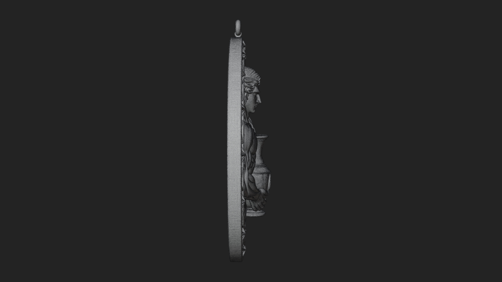 Aquarius Water Bearer Oval Plaque Design 2 3D Print Model 3D Model