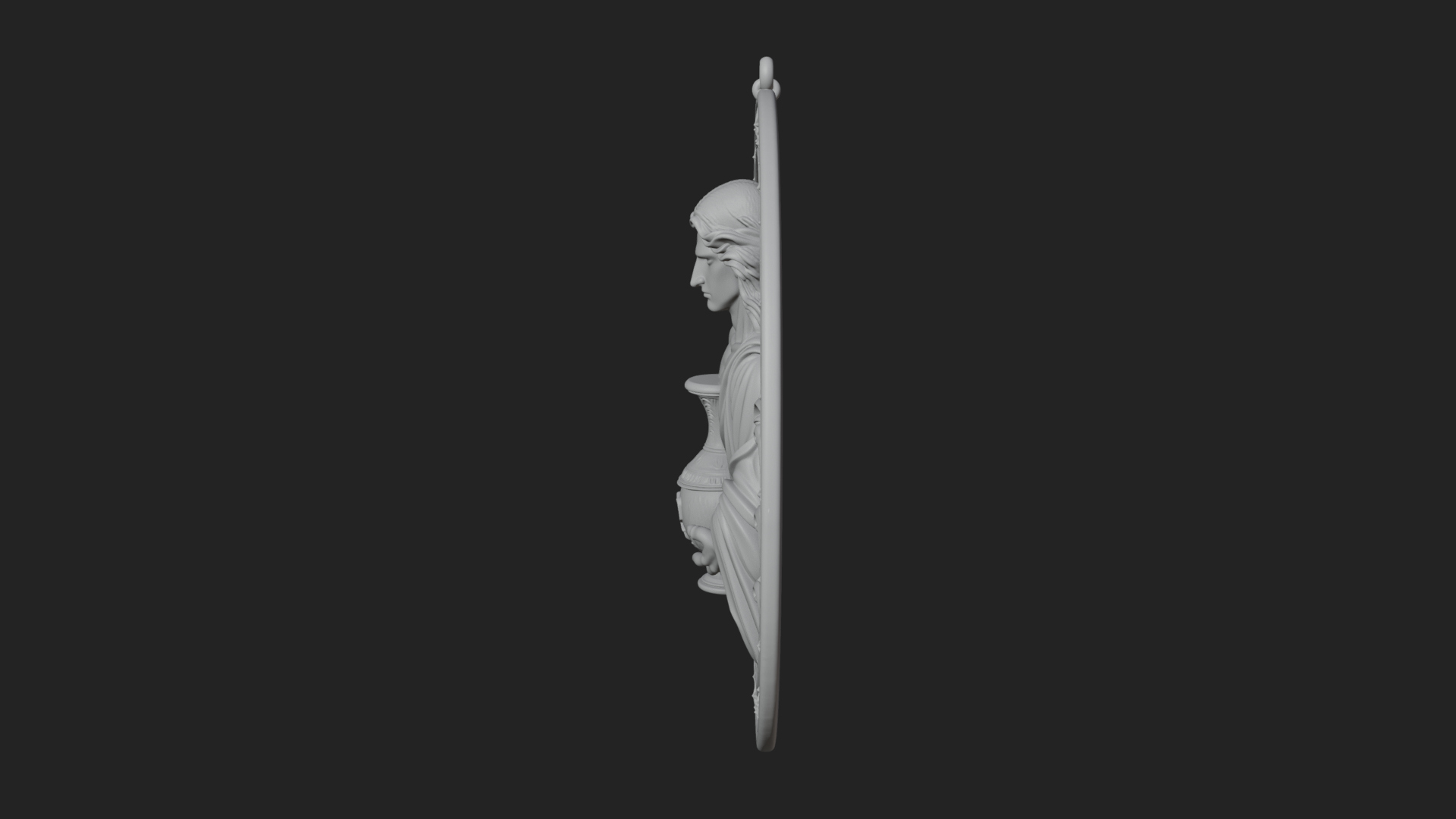 Aquarius Water Bearer Oval Plaque Design 3 3D Print Model 3D Model