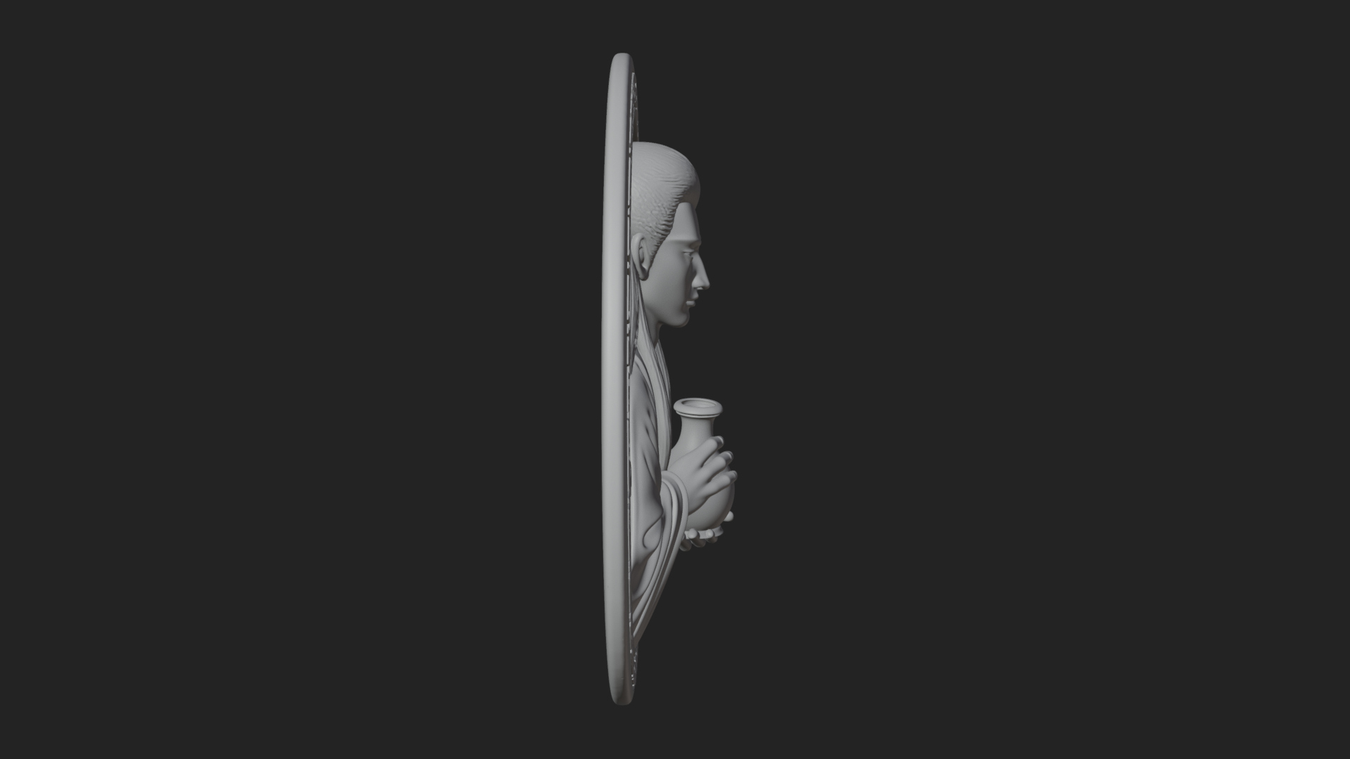 Aquarius Zodiac Disc Plaque Design 1 3D Print Model 3D Model